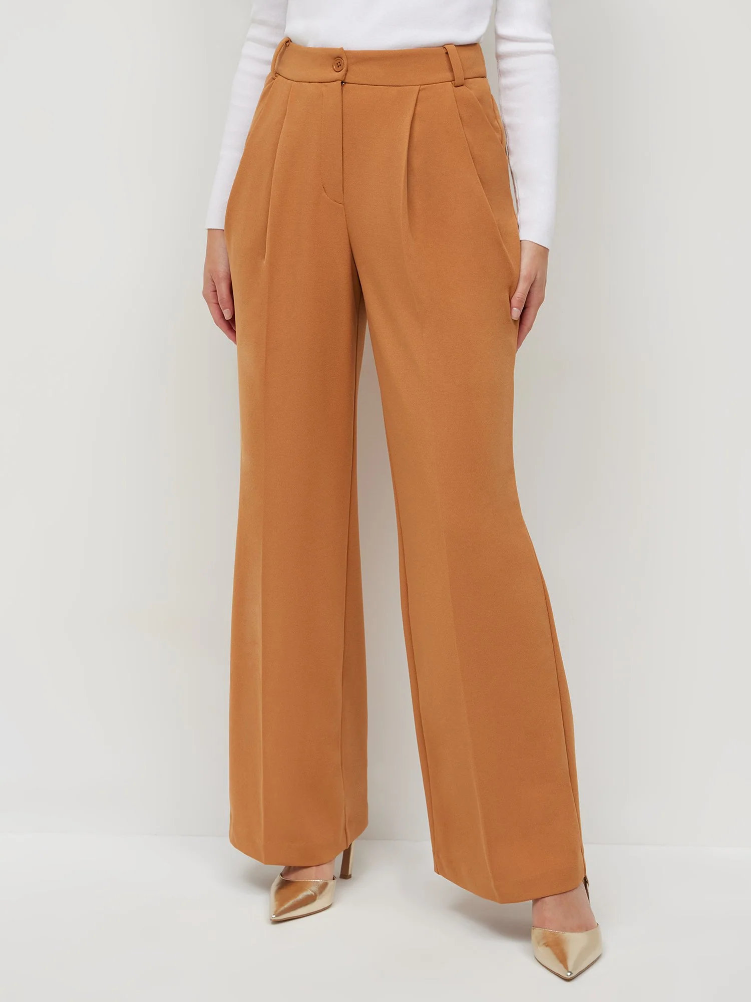 Tall High-Waisted Pleated Wide-Leg Pant - Magic Crepe® - Image 6