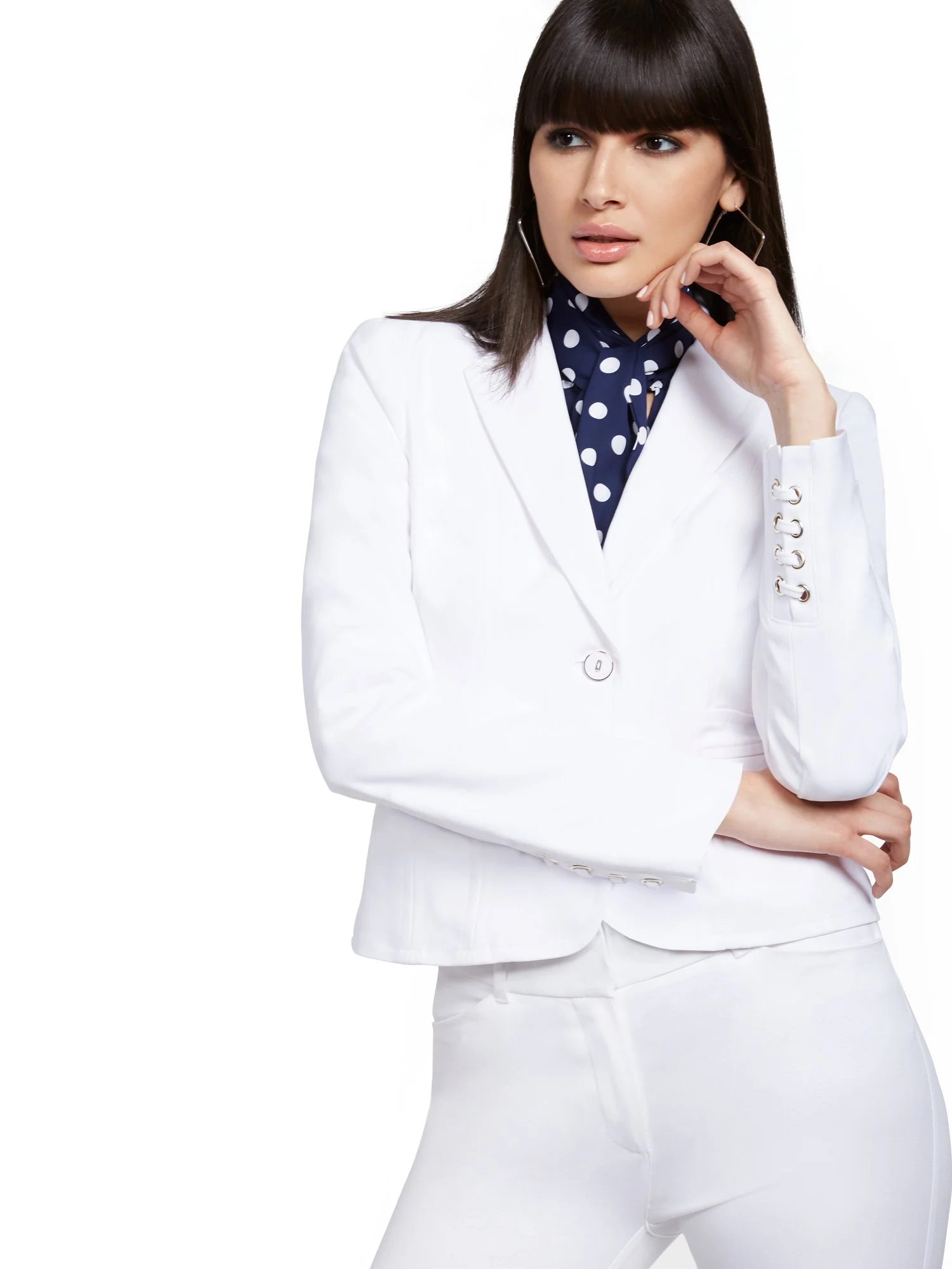 Tall Lace-Up Cuff Two-Button Jacket - All-Season Stretch - 7th Avenue - Image 2