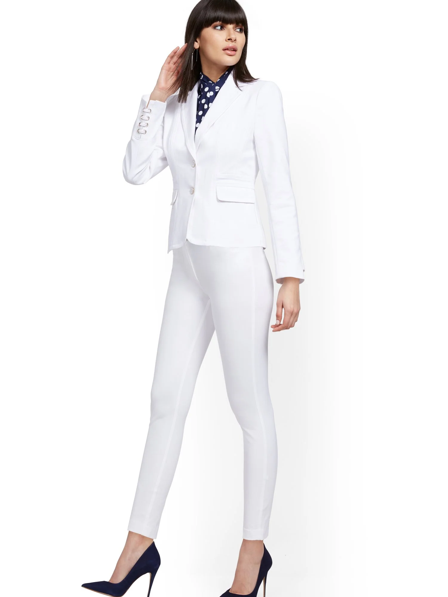Tall Lace-Up Cuff Two-Button Jacket - All-Season Stretch - 7th Avenue - Image 3