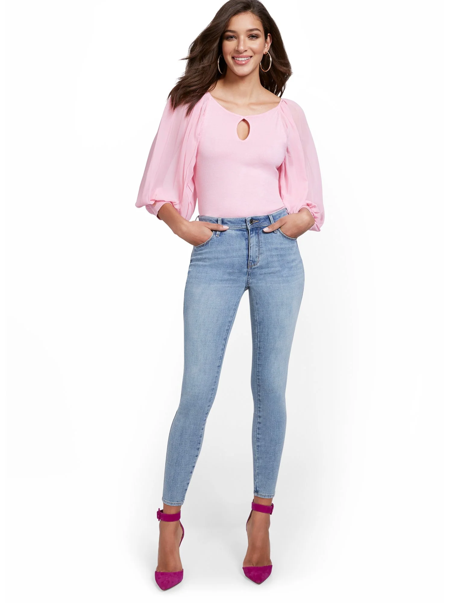 Tall Lexi High-Waisted Super-Skinny Ankle Jeans - Blue Love - Image 4