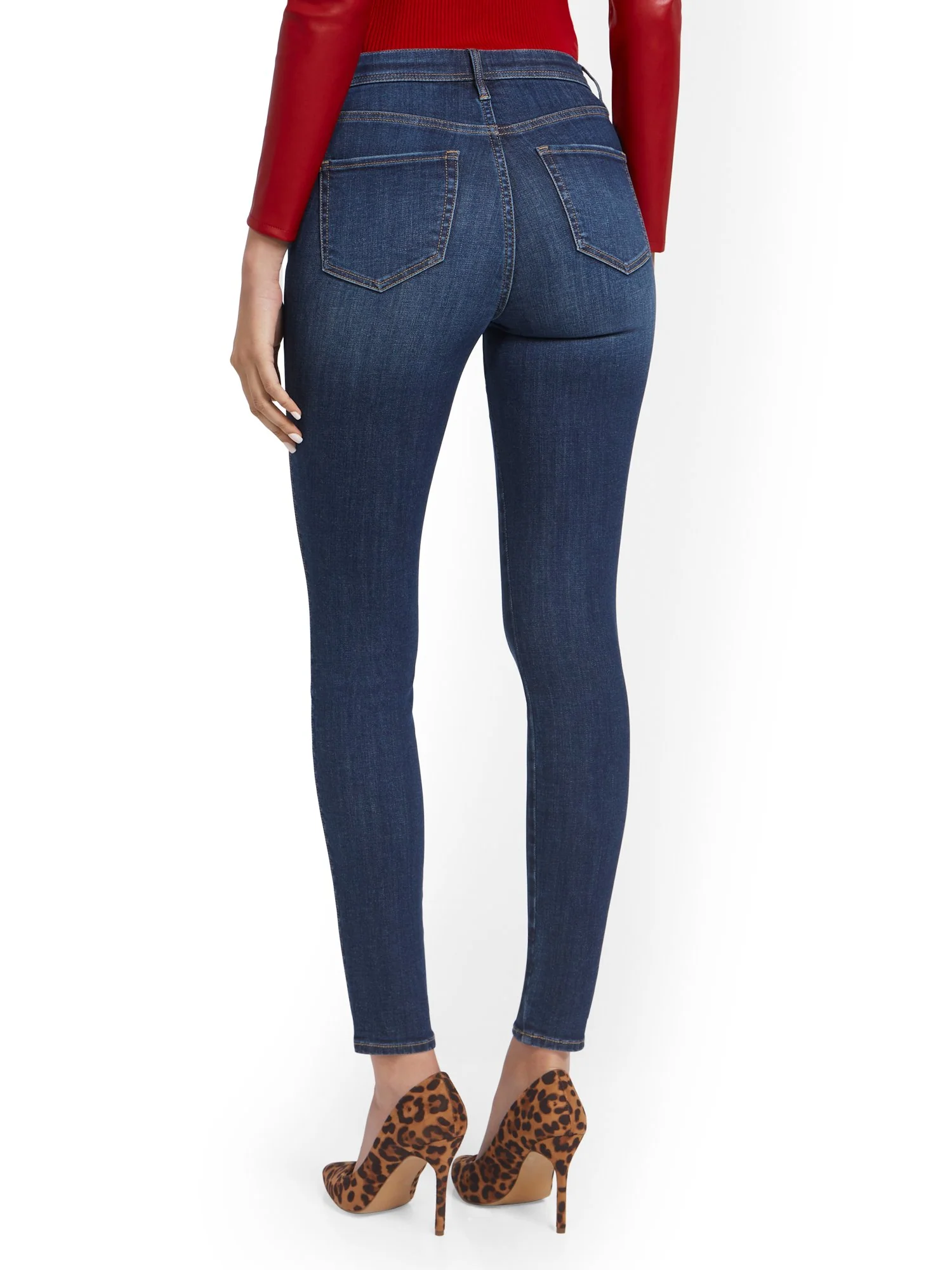 Tall Lexi High-Waisted Super-Skinny Jeans - Medium Indigo - Image 2