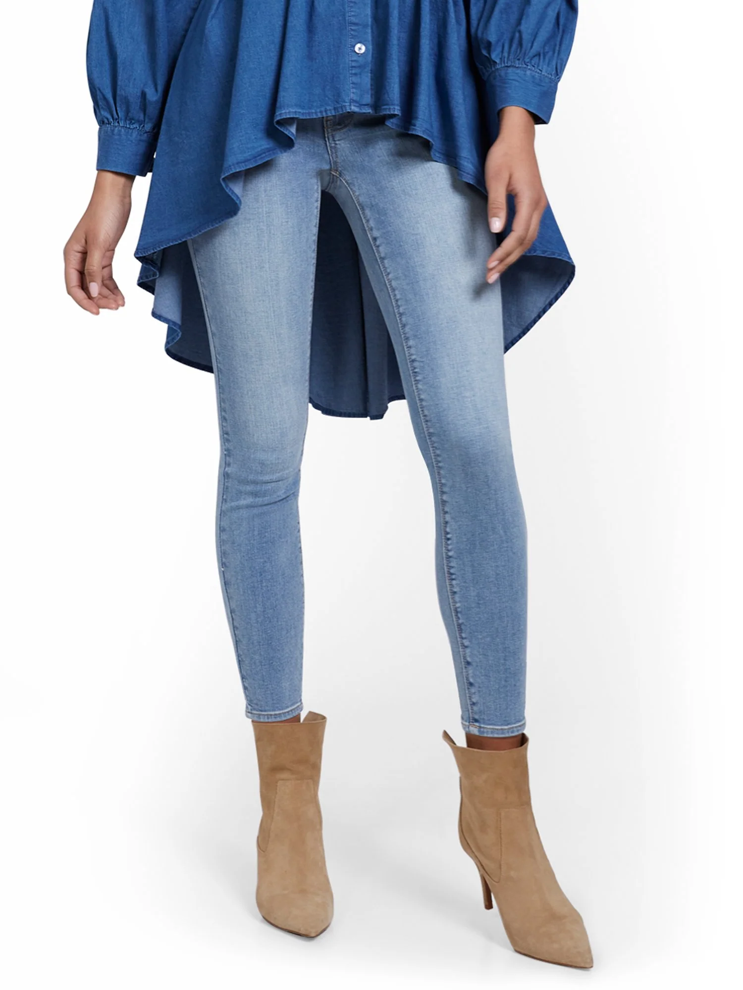 Tall Lexi Mid-Rise Super-Skinny Ankle Jeans - Blue Rock - Image 2