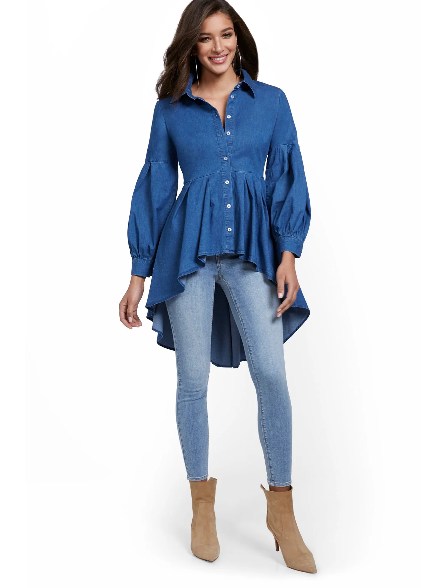 Tall Lexi Mid-Rise Super-Skinny Ankle Jeans - Blue Rock - Image 4