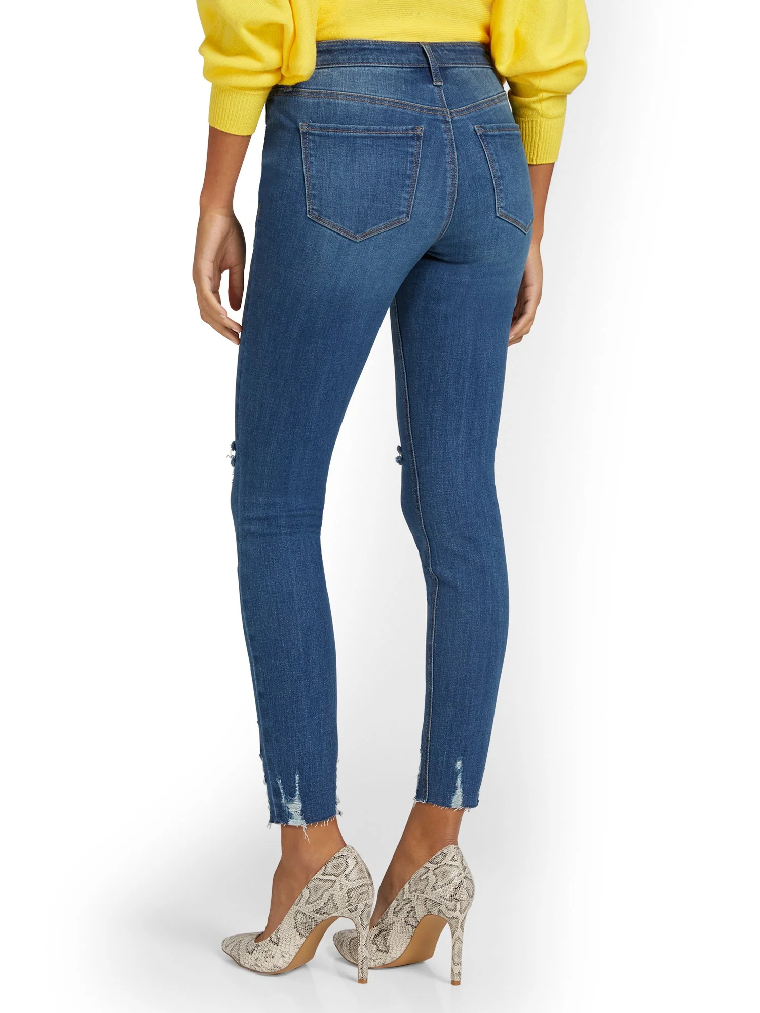 Tall Lexi Mid-Rise Super-Skinny Ankle Jeans - Dark Blue Wash - Image 3