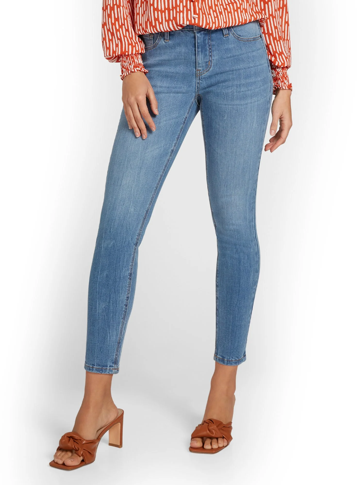 Tall Lexi Mid-Rise Super-Skinny Ankle Jeans - Medium Blue Wash - Image 2