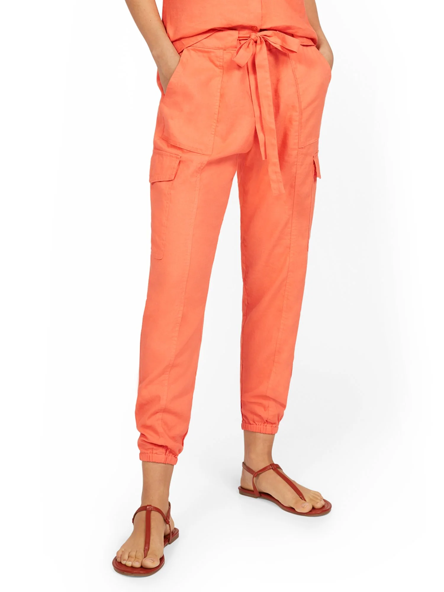 Tall Linen-Blend High-Waisted Cargo Jogger Pant - Image 6