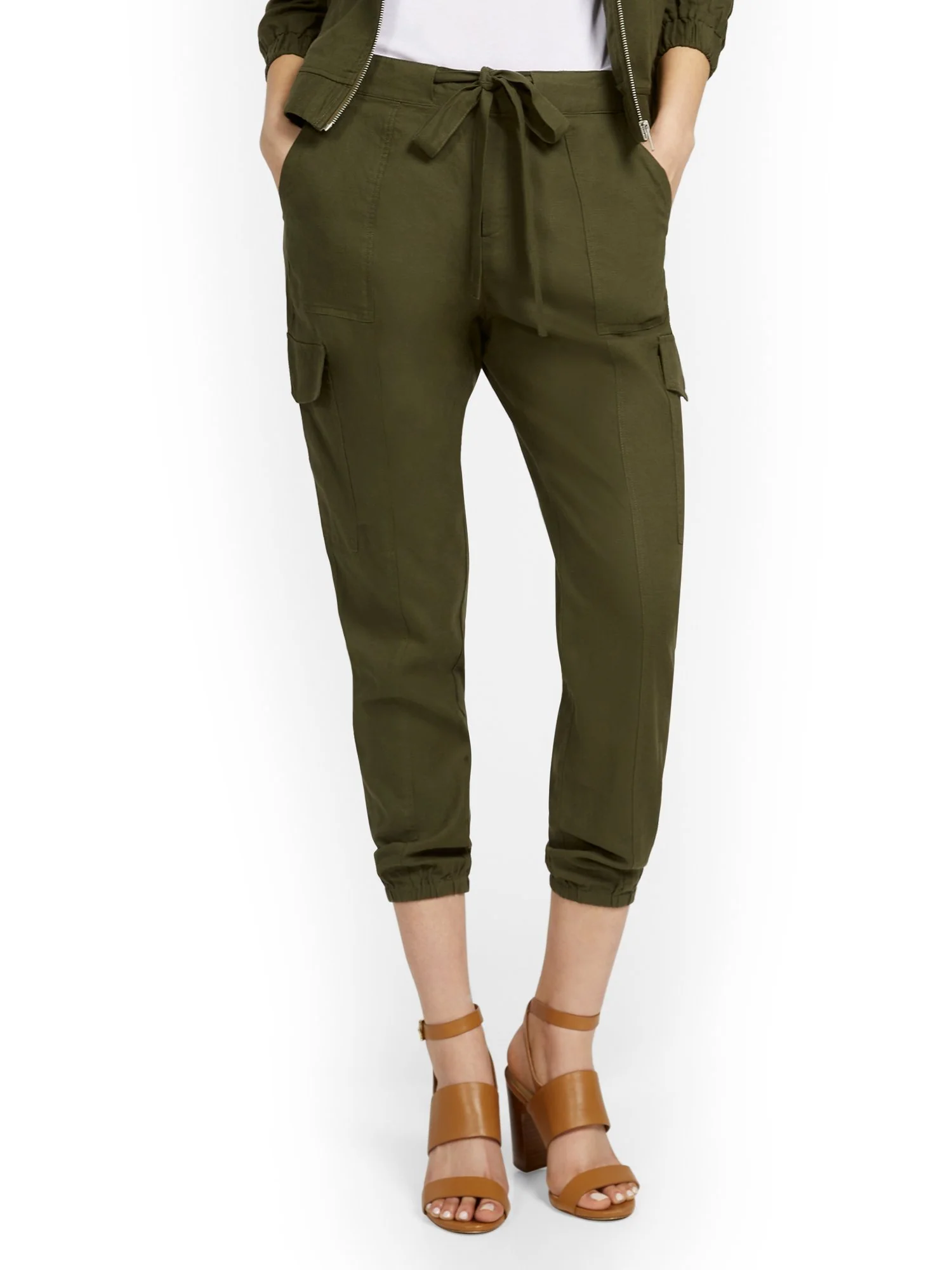 Tall Linen-Blend High-Waisted Cargo Jogger Pant - Image 9