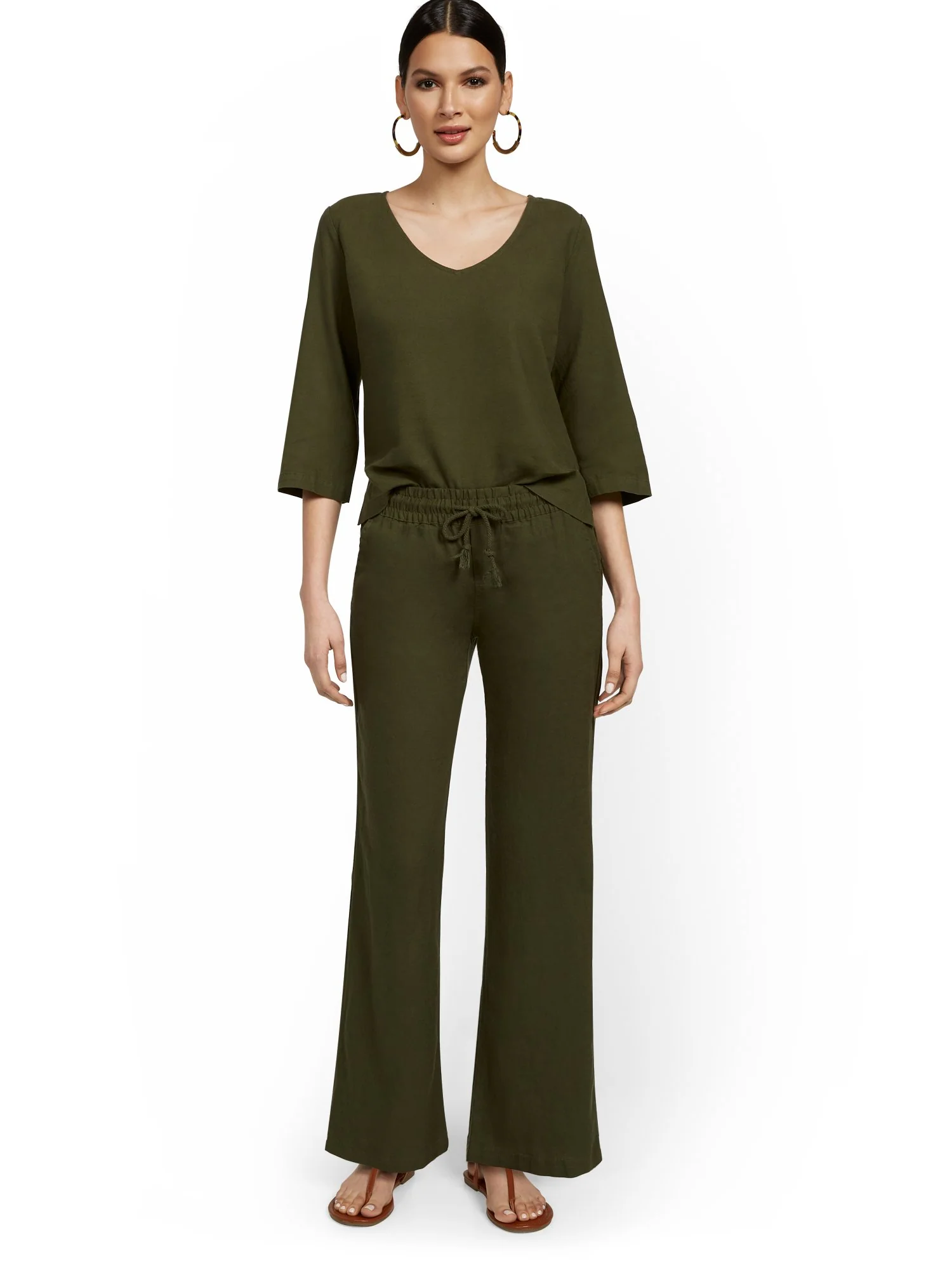 Tall Linen-Blend High-Waisted Drawstring Pant - Image 10