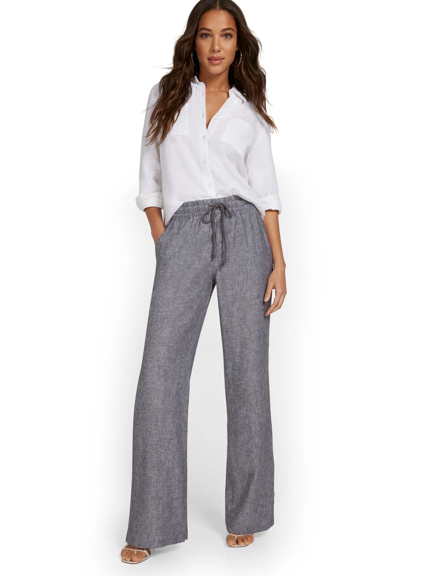 Tall Linen-Blend High-Waisted Drawstring Pant - Image 15