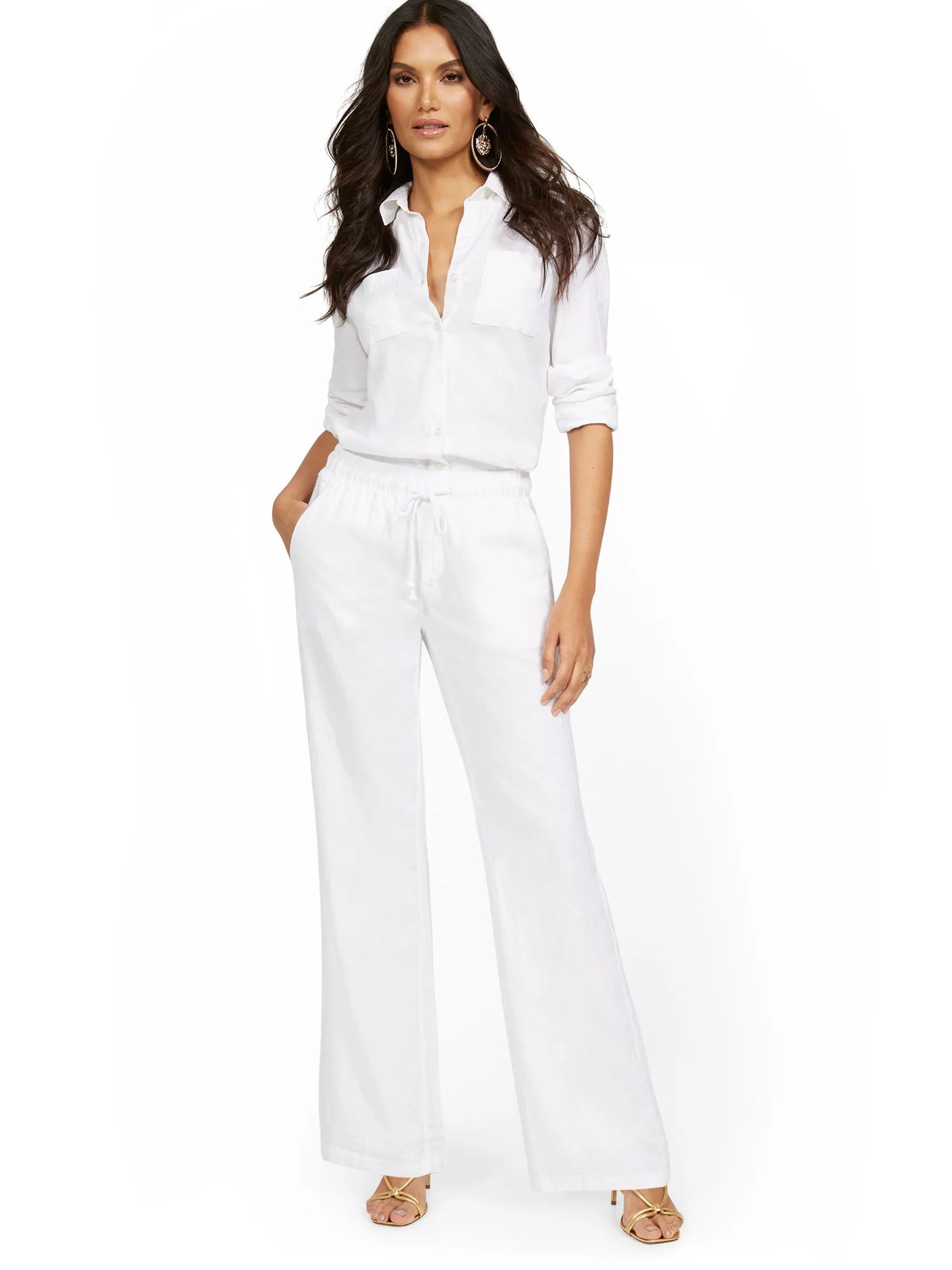 Tall Linen-Blend High-Waisted Drawstring Pant - Image 3