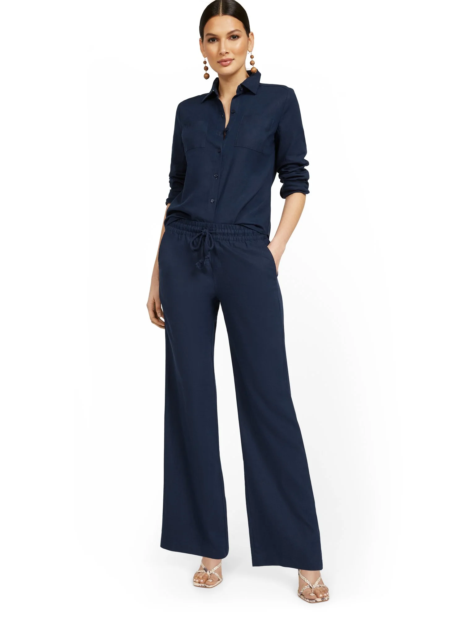 Tall Linen-Blend High-Waisted Drawstring Pant - Image 5