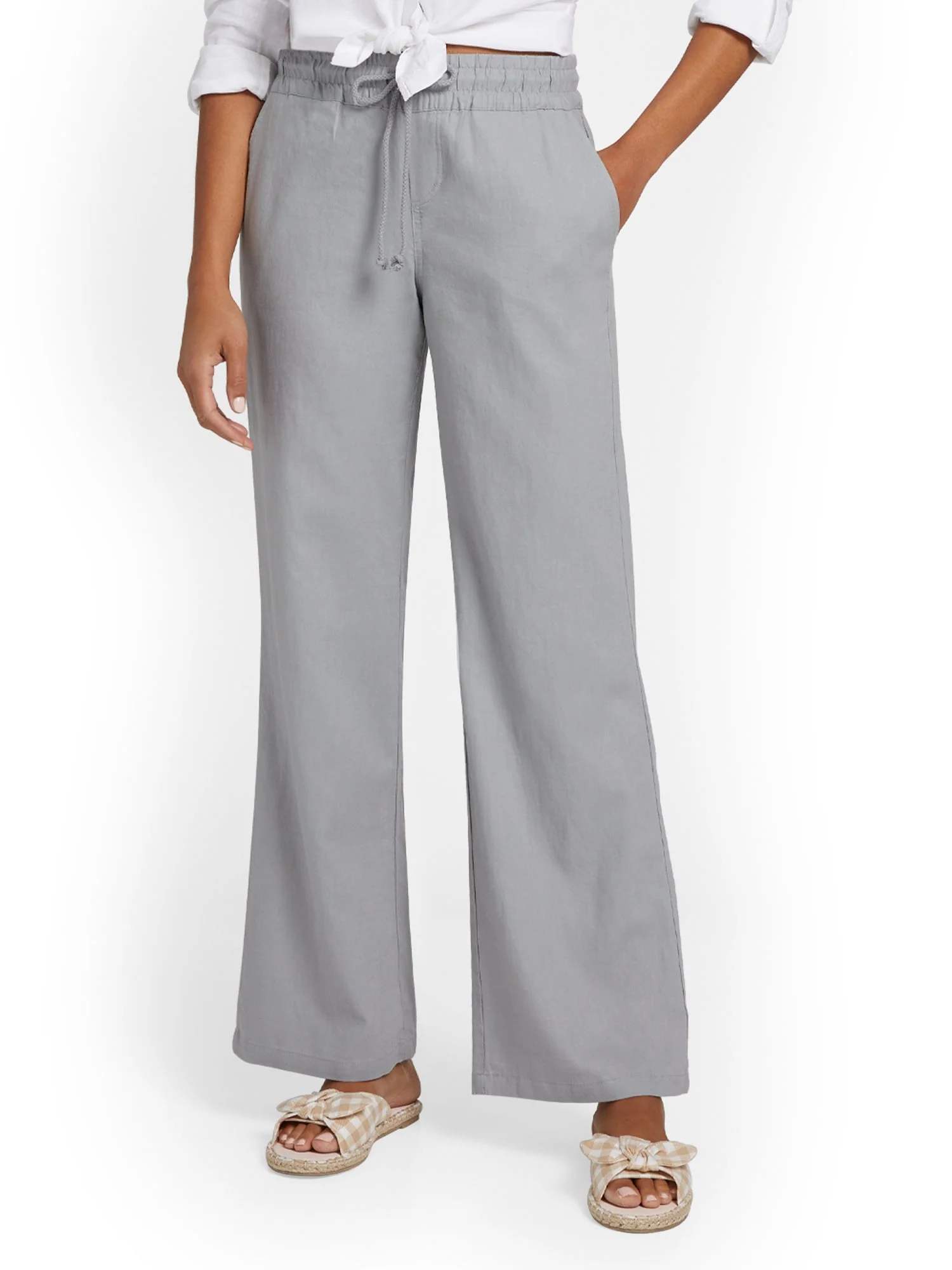 Tall Linen-Blend Tie-Waist Wide-Leg Pant - Image 13
