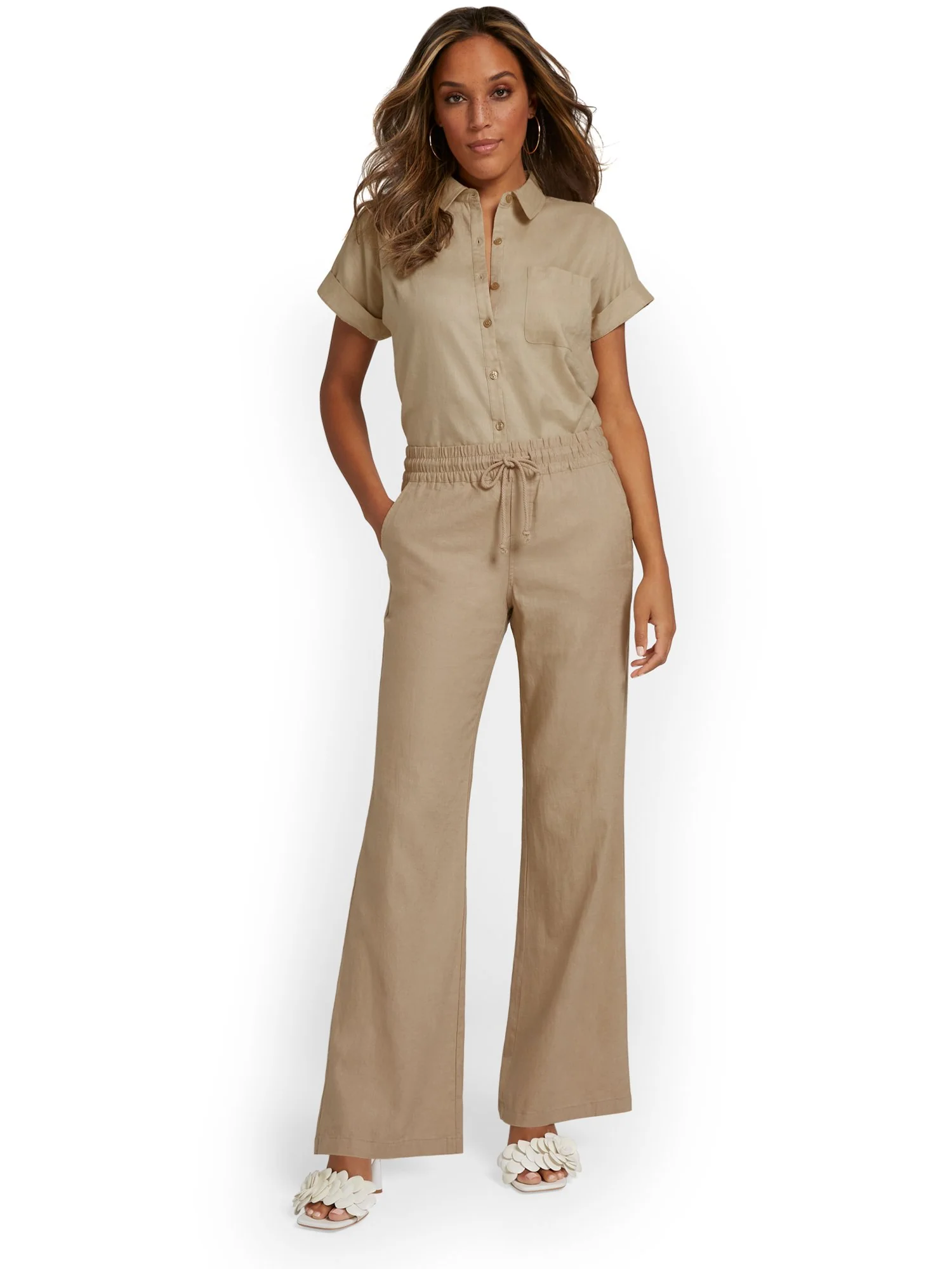 Tall Linen-Blend Tie-Waist Wide-Leg Pant - Image 28