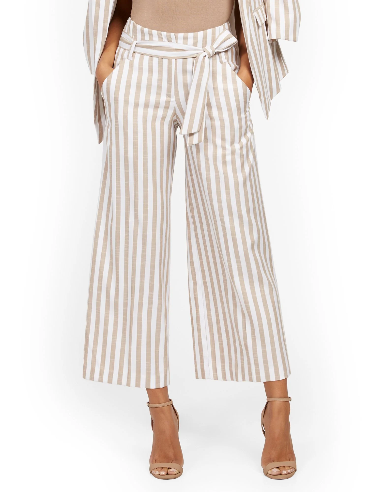 Tall Madie Wide-Leg Capri Pant - 7th Avenue - Stripe - Image 7