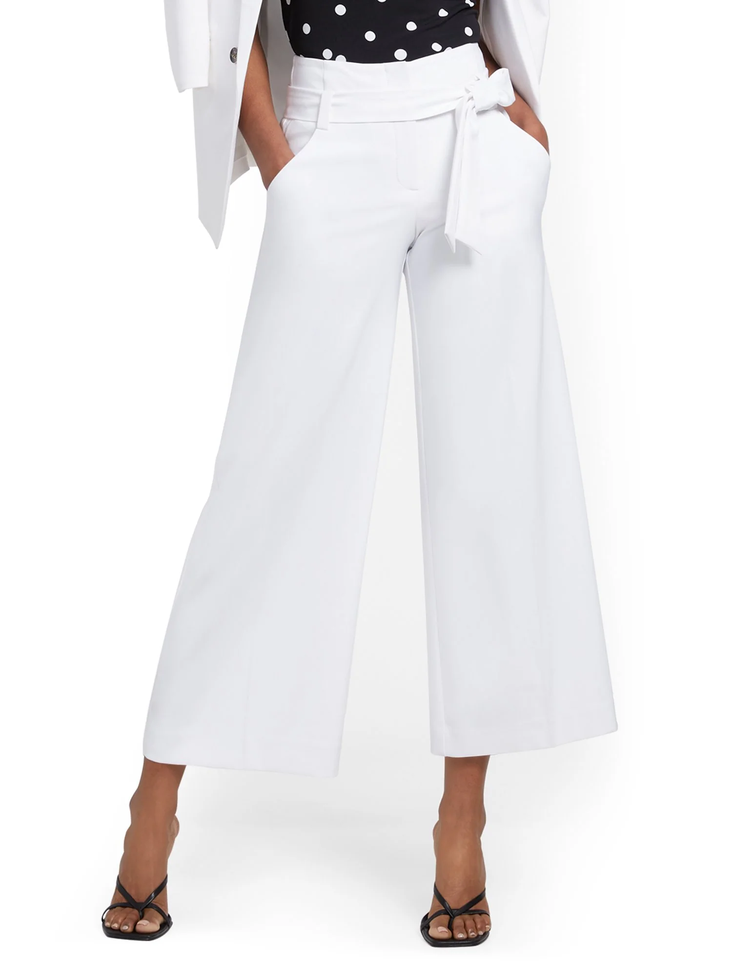 Tall Madie Wide-Leg Capri Pant - 7th Avenue - White - Image 2