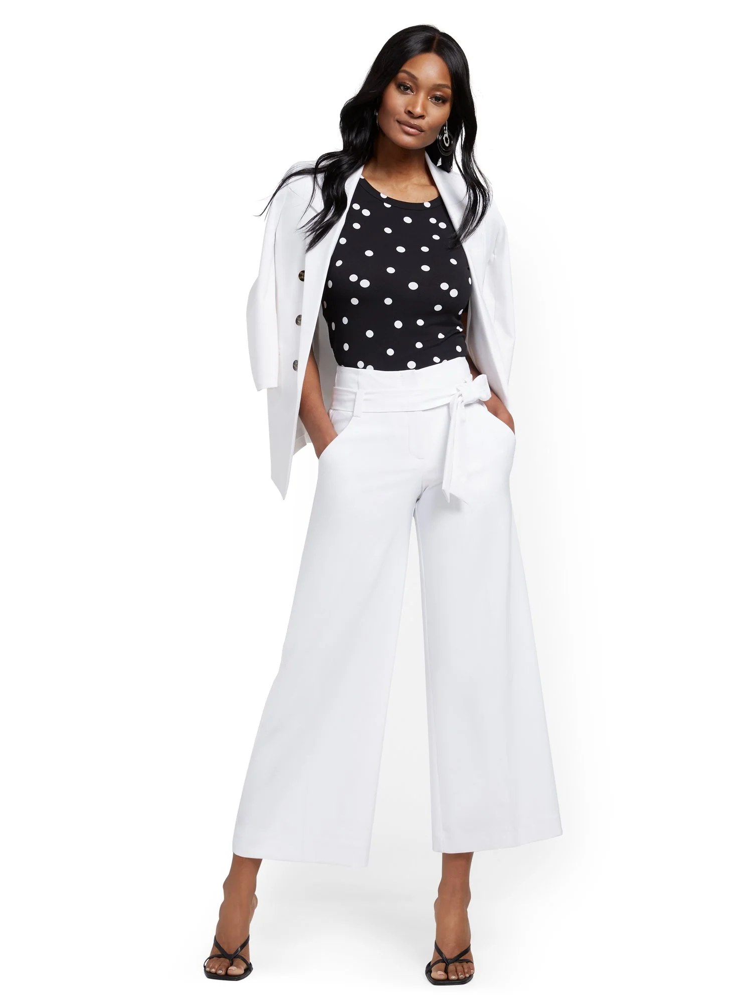 Tall Madie Wide-Leg Capri Pant - 7th Avenue - White - Image 4