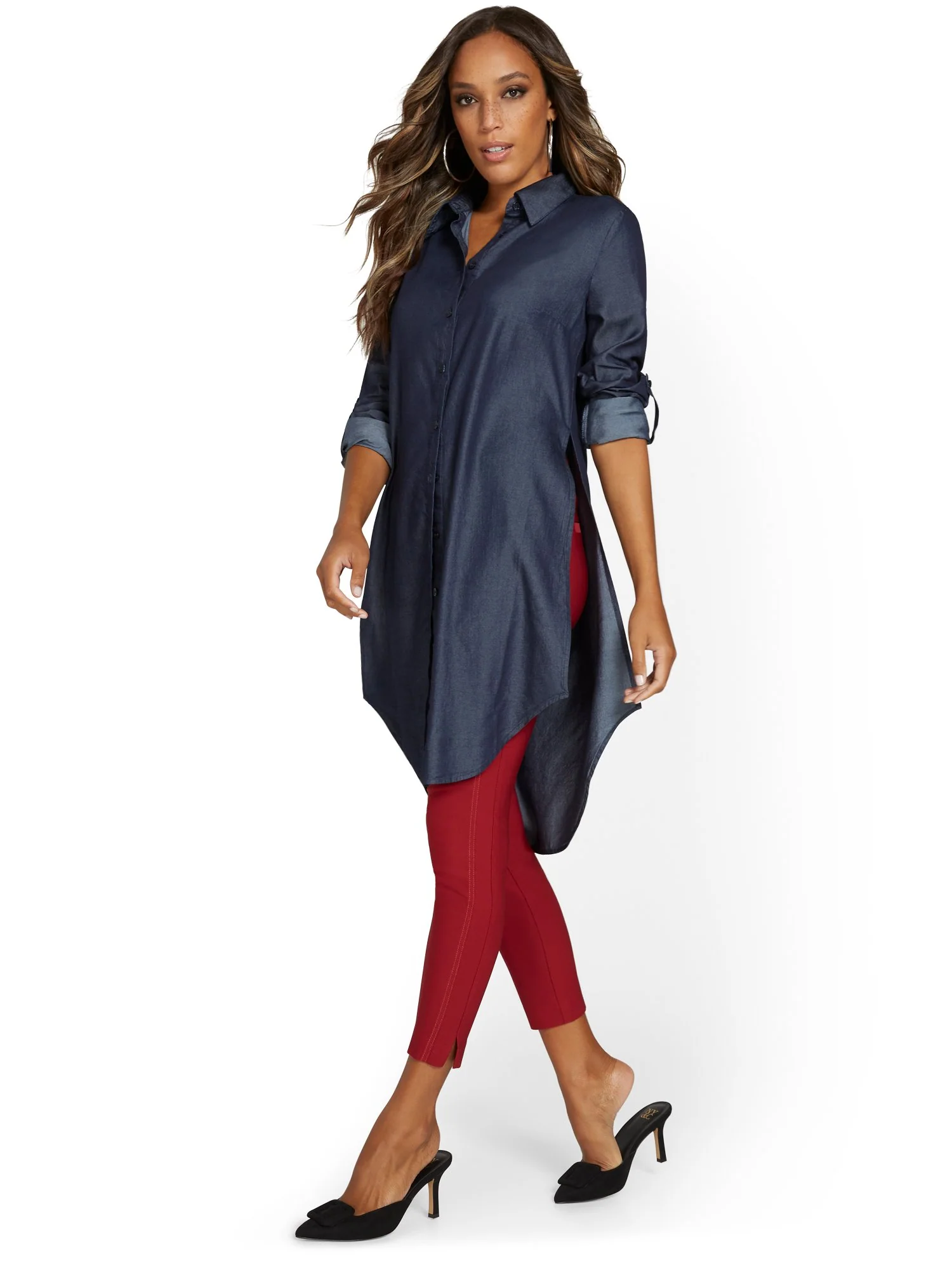 Tall Madison Chambray Tunic Shirt - Image 2