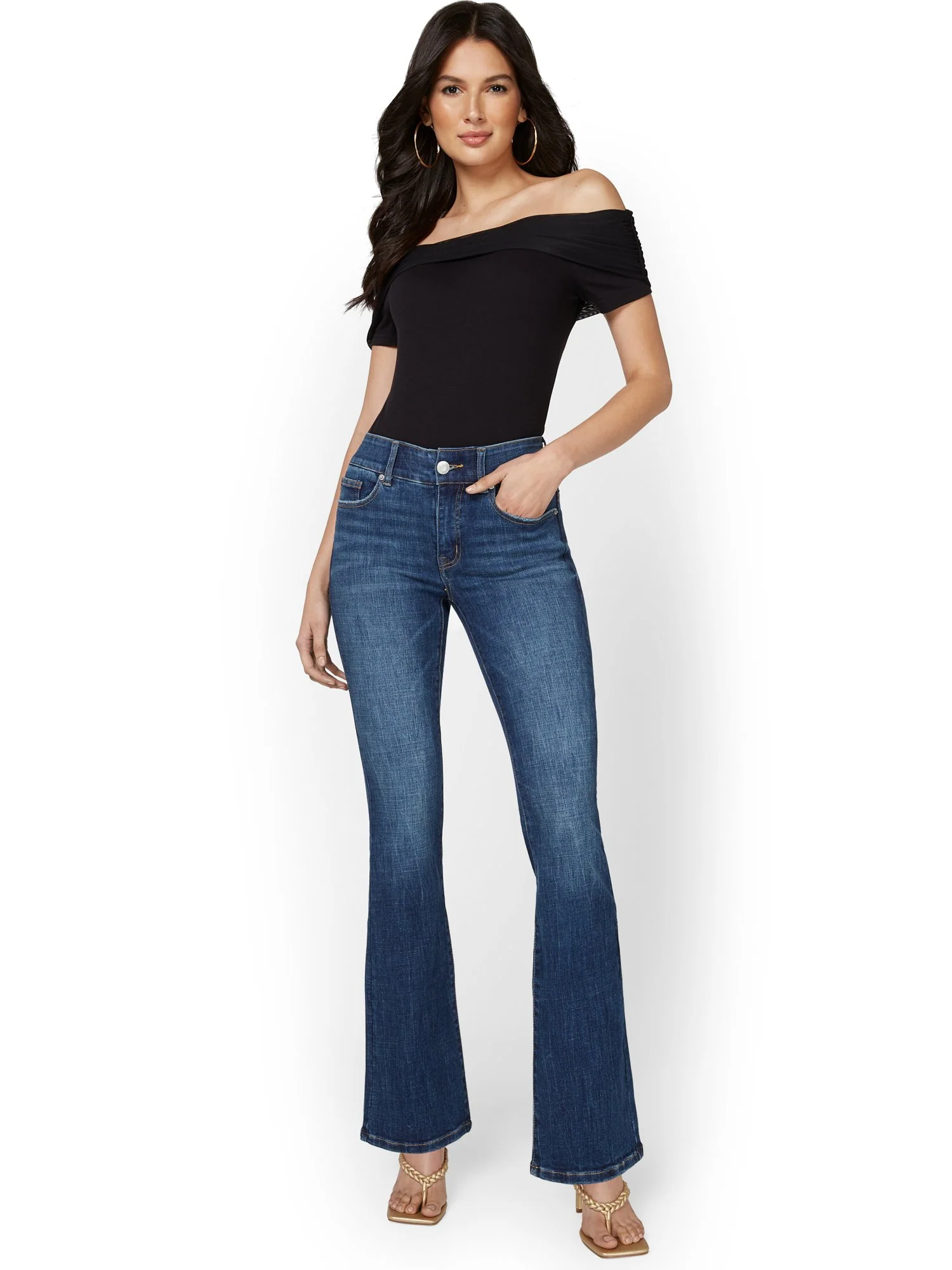 Tall Mya Curvy High-Waisted Bootcut Jeans - Medium Wash - Image 5