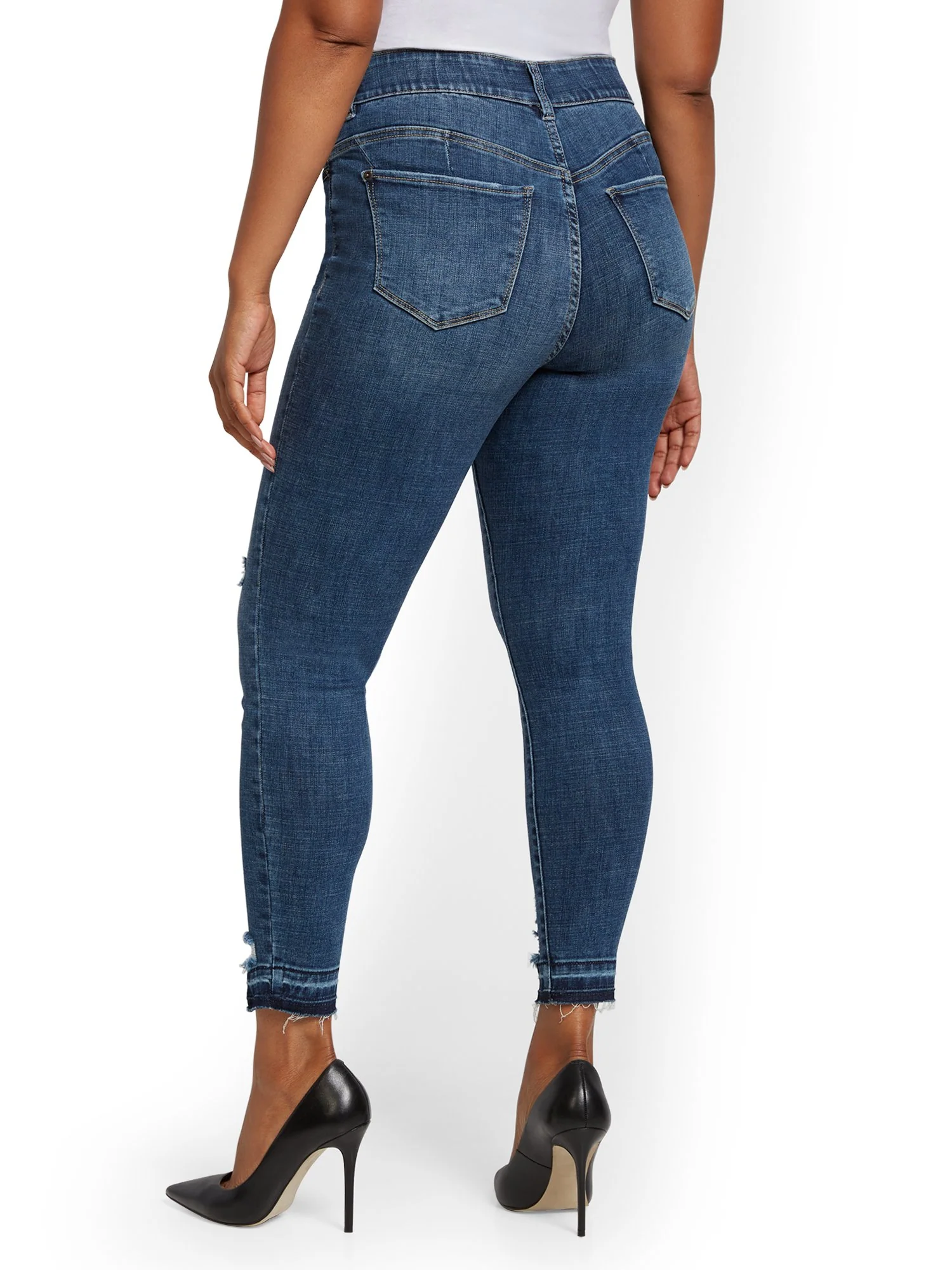 Tall Mya Curvy High-Waisted Sculpting No Gap Super-Skinny Ankle Jeans - Chameleon Blue - Image 7
