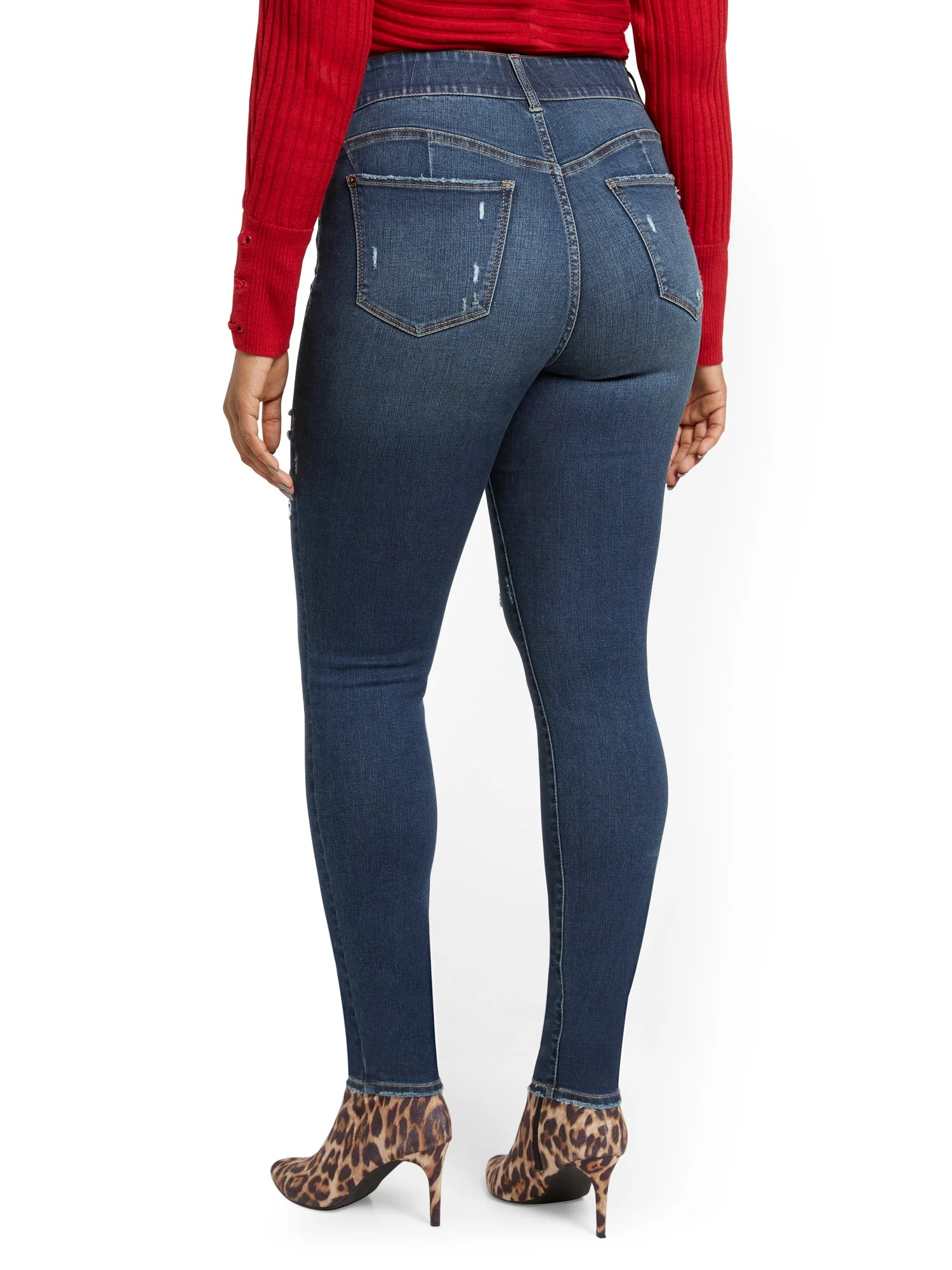 Tall Mya Curvy High-Waisted Sculpting No Gap Super-Skinny Ankle Jeans - Cowboy Blue - Image 3