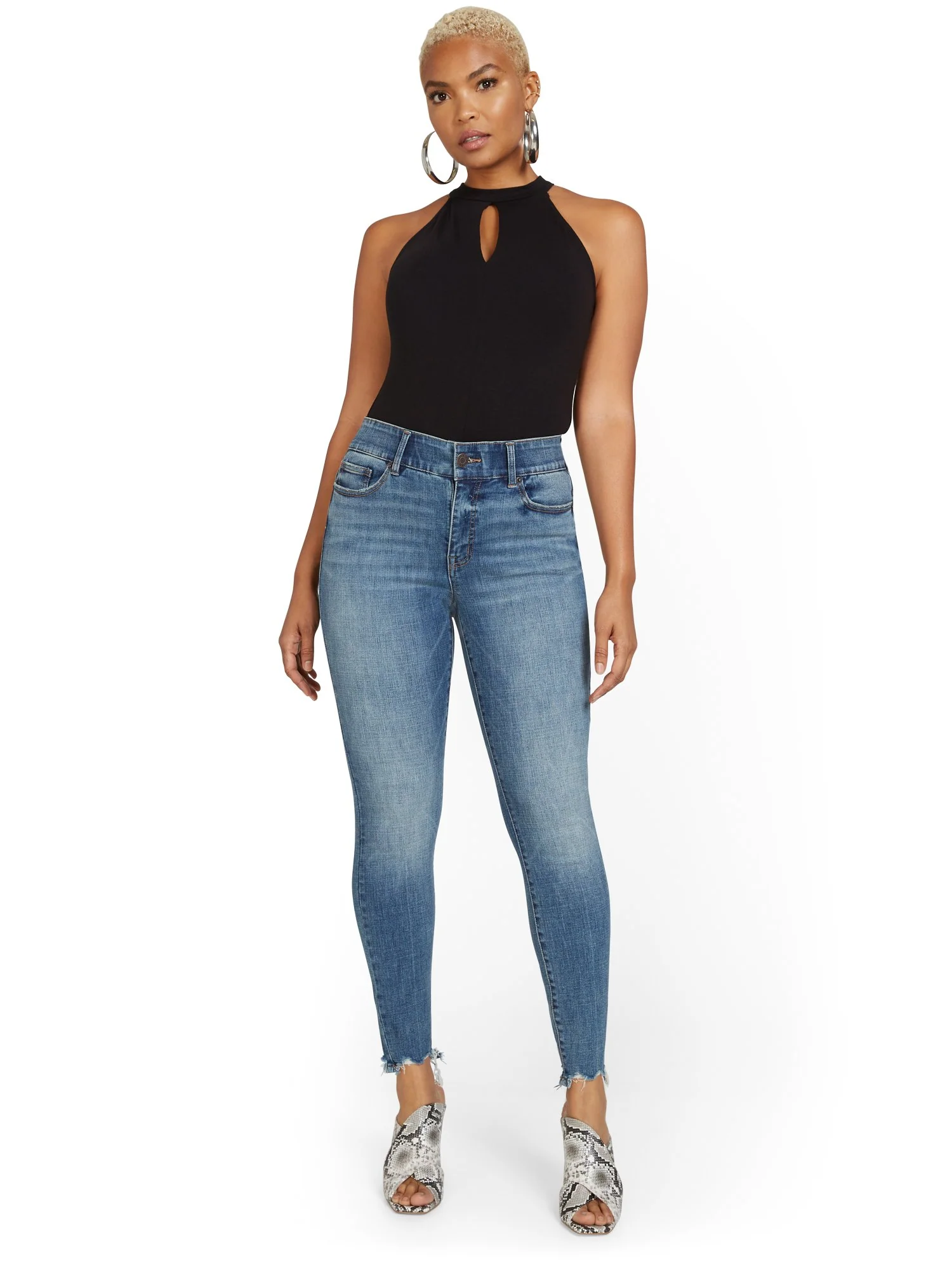 Tall Mya Curvy High-Waisted Super-Skinny Jeans - Medium Wash