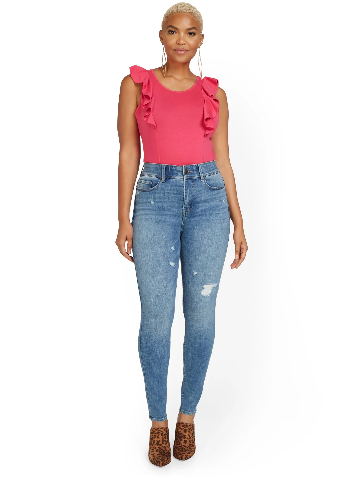Tall Mya Curvy Ultra High-Waisted Super-Skinny Boost Jeans - Medium Wash