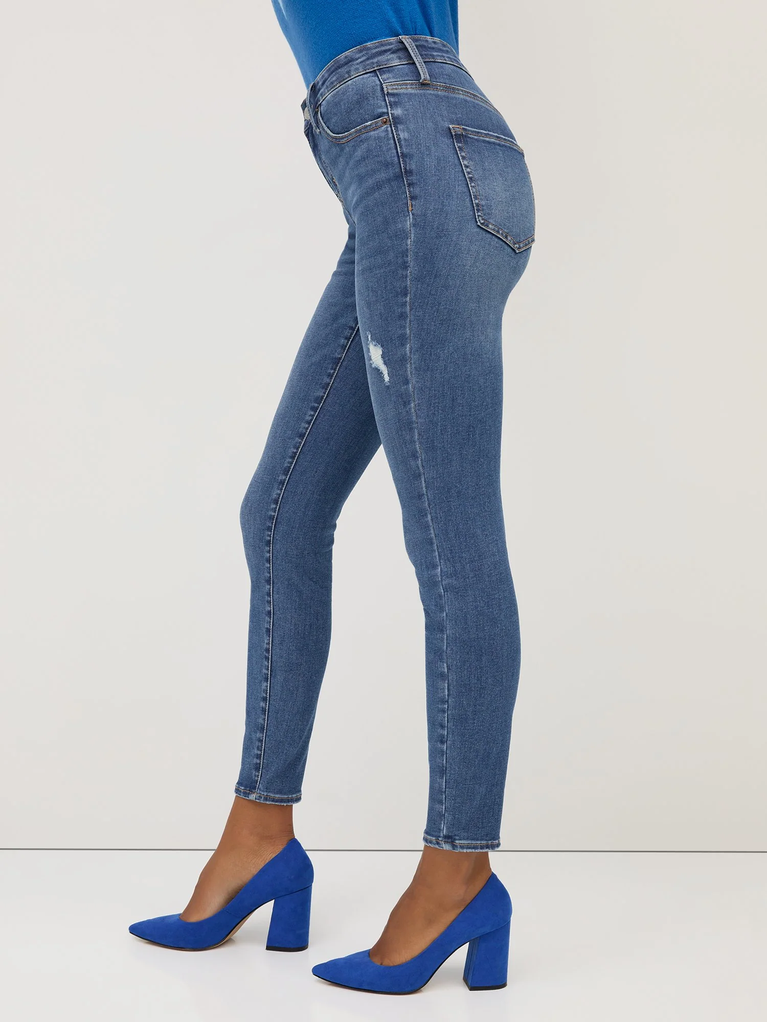 Tall Perfect Fit Mid-Rise Super-Skinny Jeans - Medium Wash - Image 4