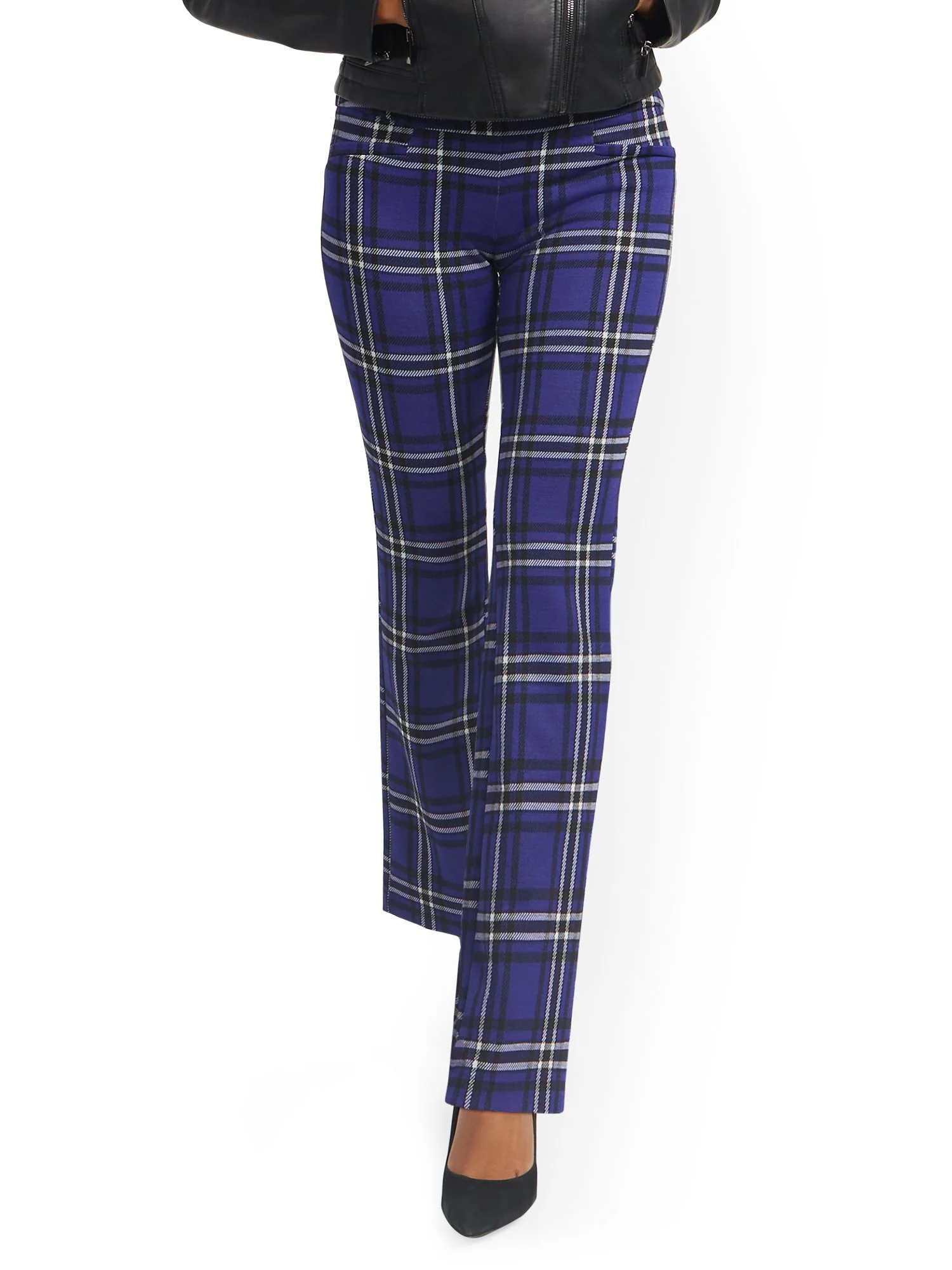 Tall Plaid Pull-On Bootcut Ponte Knit Pant - Superflex - Image 2