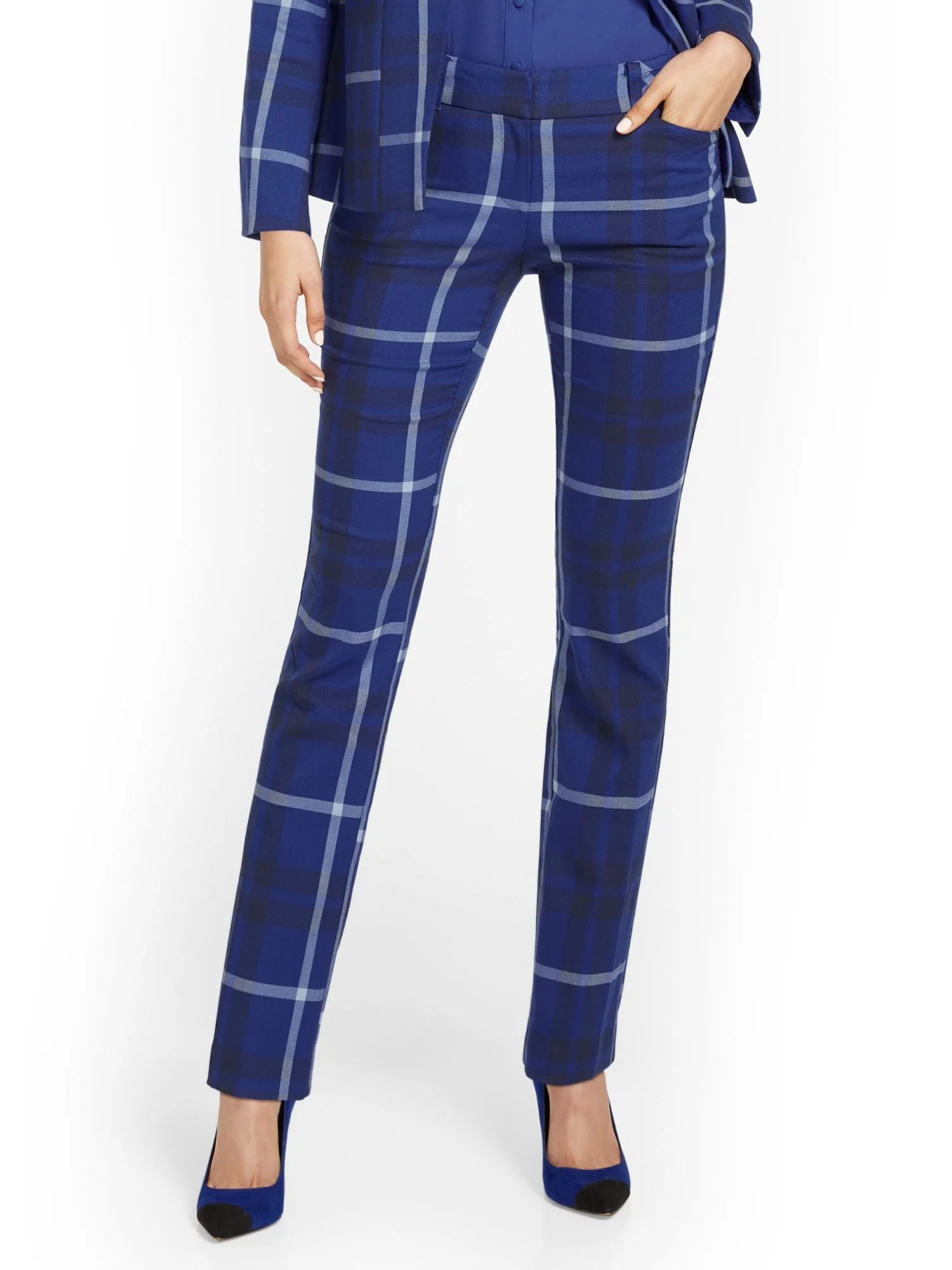 Tall Plaid Signature Fit Straight-Leg Pant - 7th Avenue - Image 2