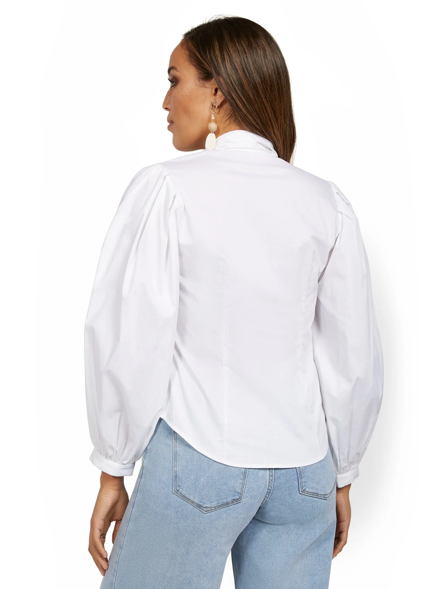 Tall Poplin Bow Shirt - Lily & Cali - Image 3