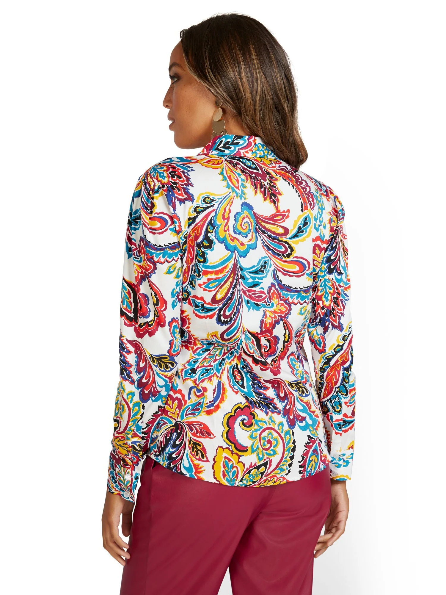Tall Puff-Sleeve Madison Shirt - Paisley - Image 6
