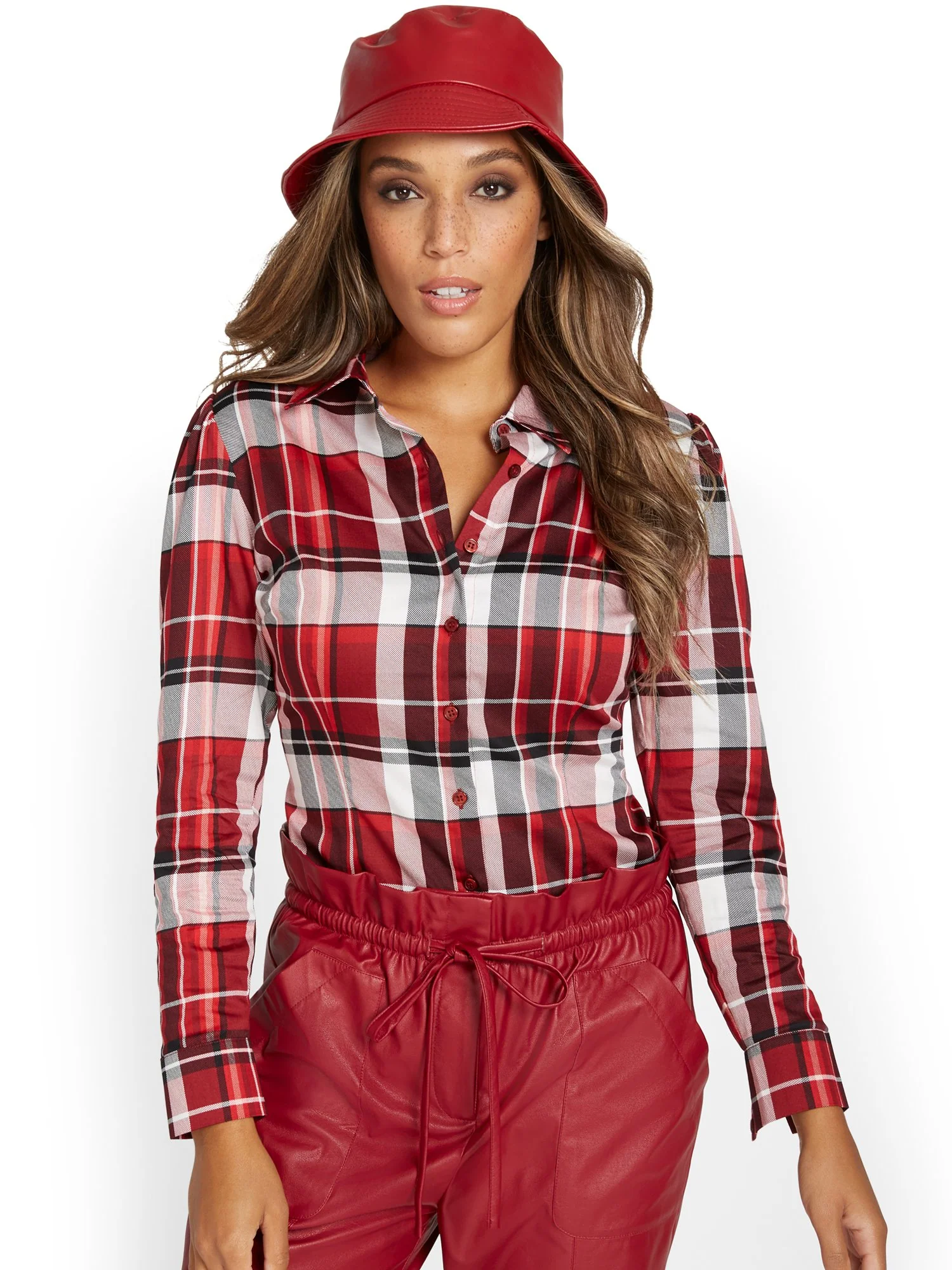 Tall Puff-Sleeve Madison Shirt - Plaid - Image 5