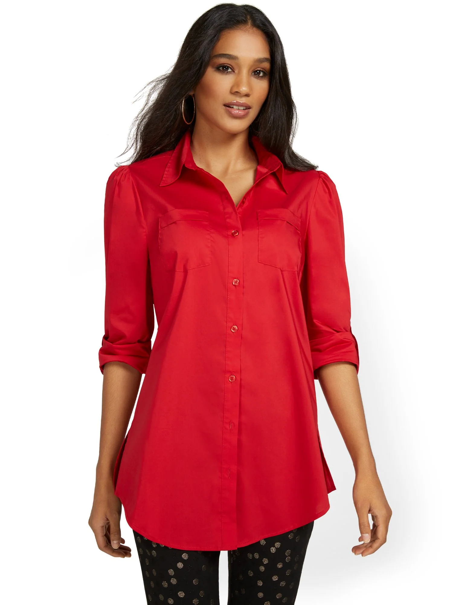Tall Puff-Sleeve Madison Tunic Shirt - Image 8