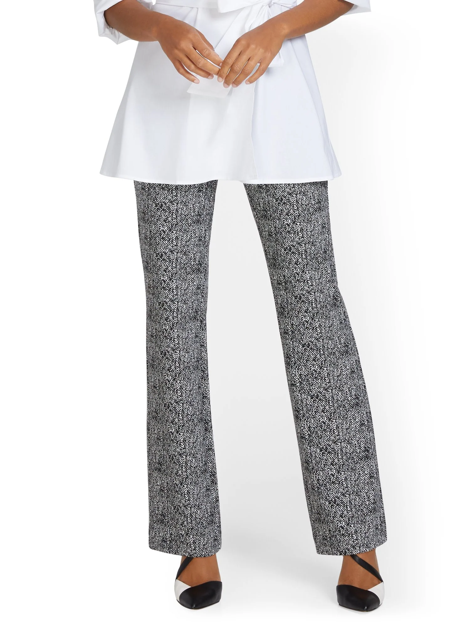 Tall Pull-On Crosshatch Bootcut Ponte Pant - Superflex - Image 2