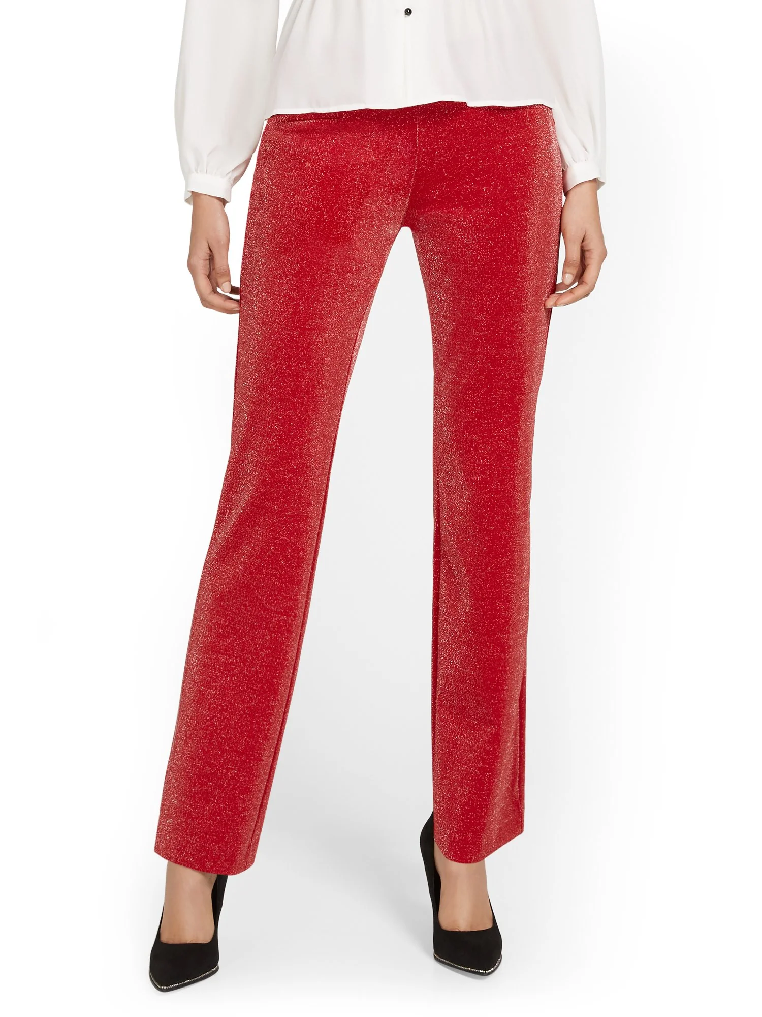 Tall Pull-On Glitter Straight-Leg Ponte Pant - Superflex - Image 2