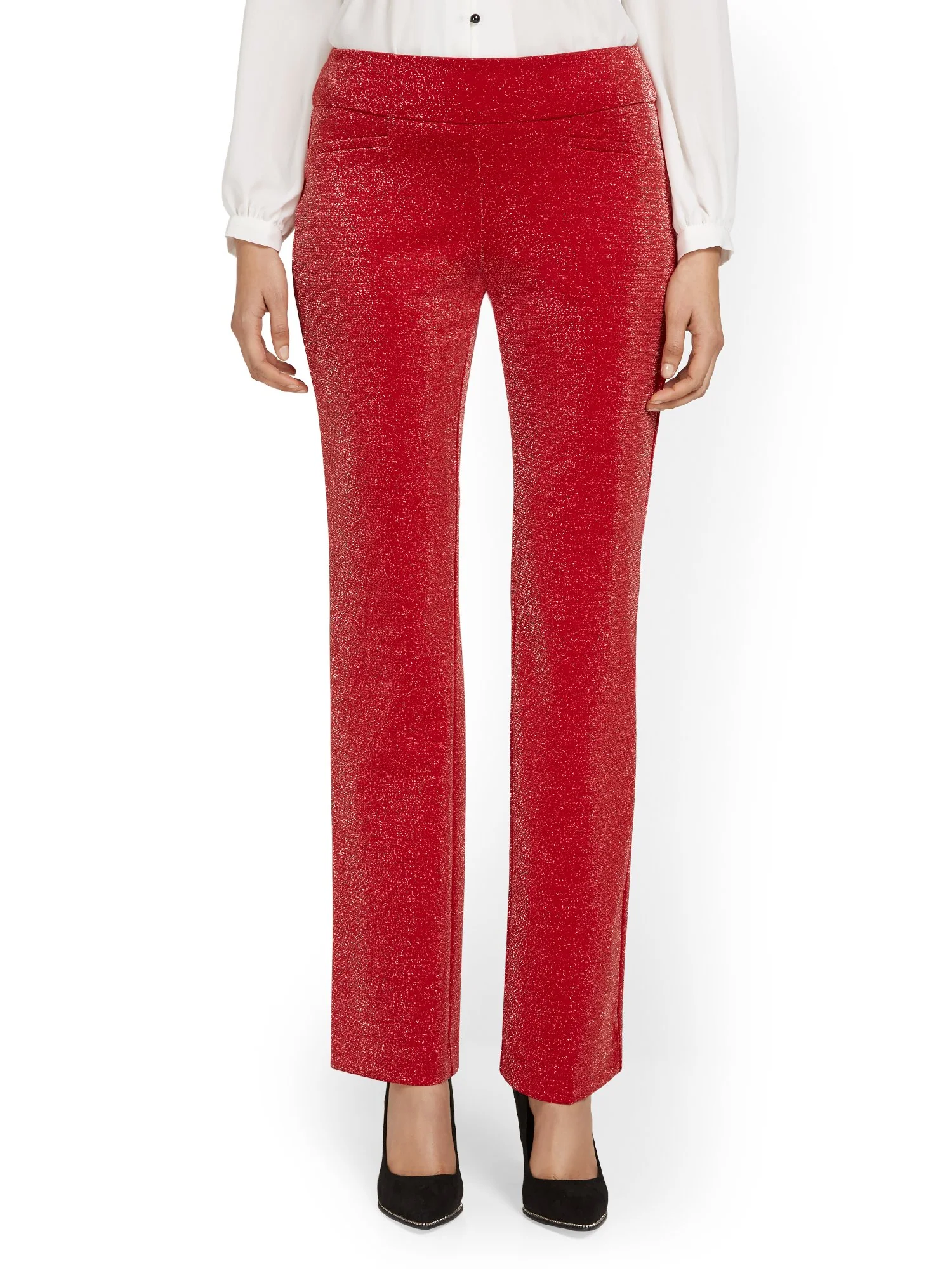 Tall Pull-On Glitter Straight-Leg Ponte Pant - Superflex - Image 5