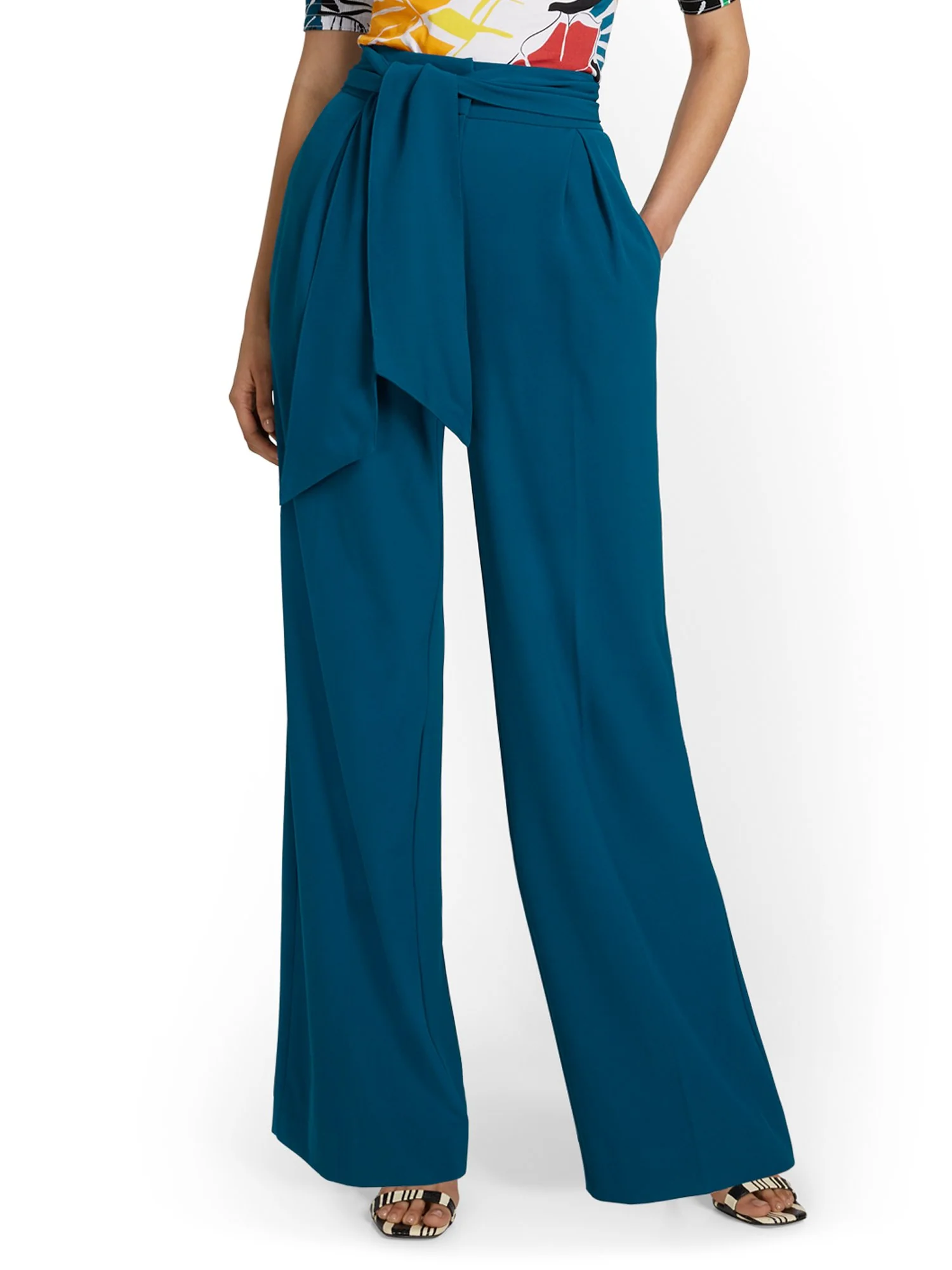 Tall Sash-Tie Palazzo Pant