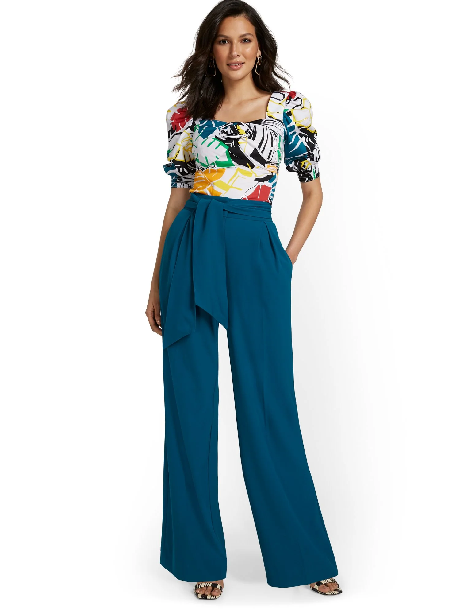 Tall Sash-Tie Palazzo Pant - Image 4