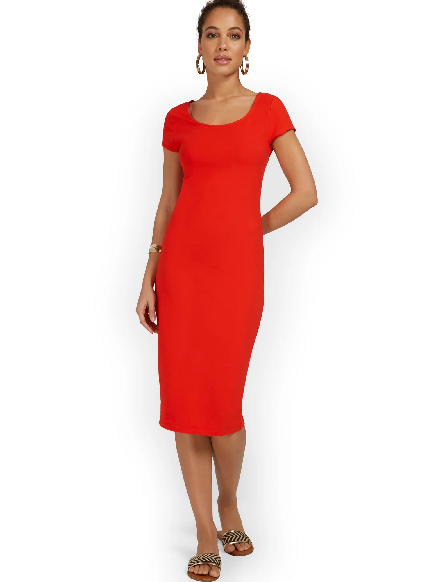 Tall Scoopneck Cap-Sleeve Midi Dress - Everyday Collection - Image 5