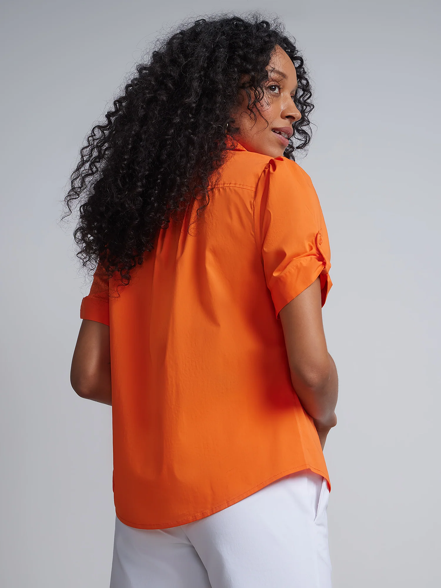 Tall Short-Sleeve Button-Front Secret Snap - NY&C Madison Shirt® - Image 24