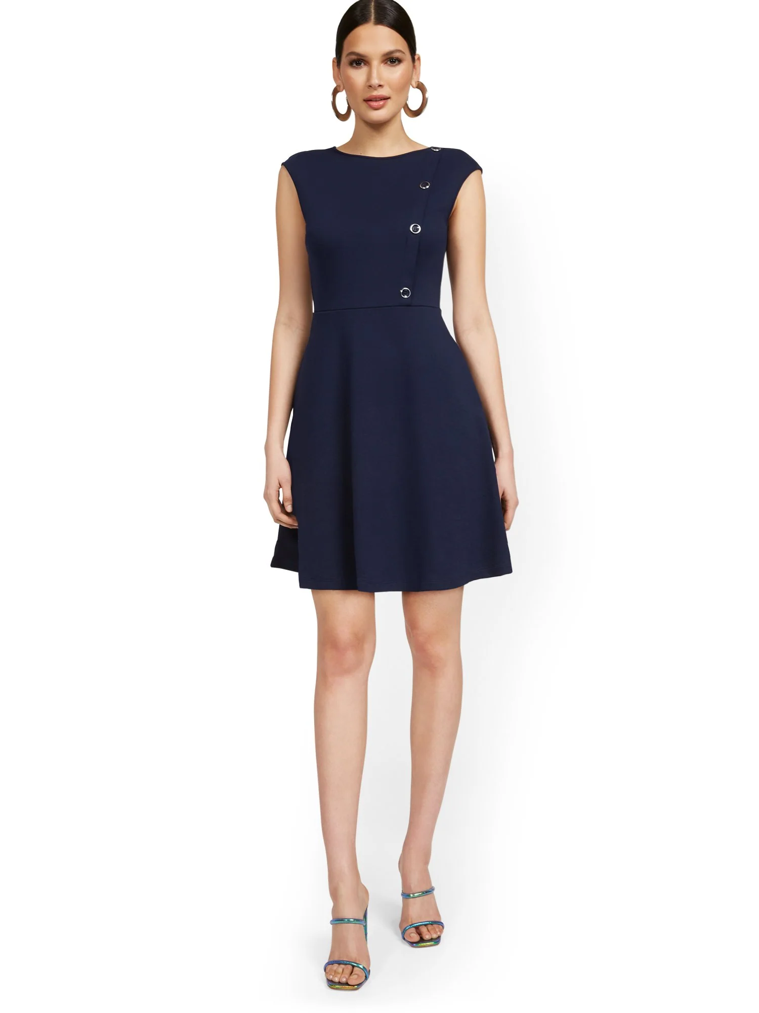 Tall Side-Button Flare Dress - City Knits - Image 8