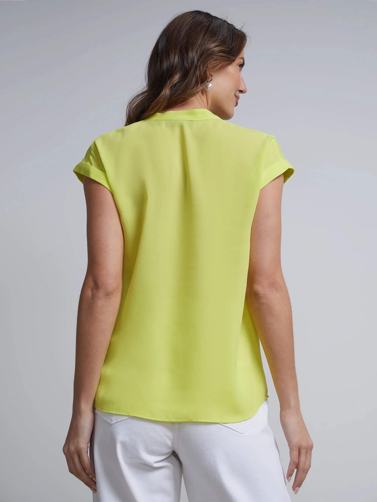 Tall Split-Neck Cuffed Blouse - Image 28
