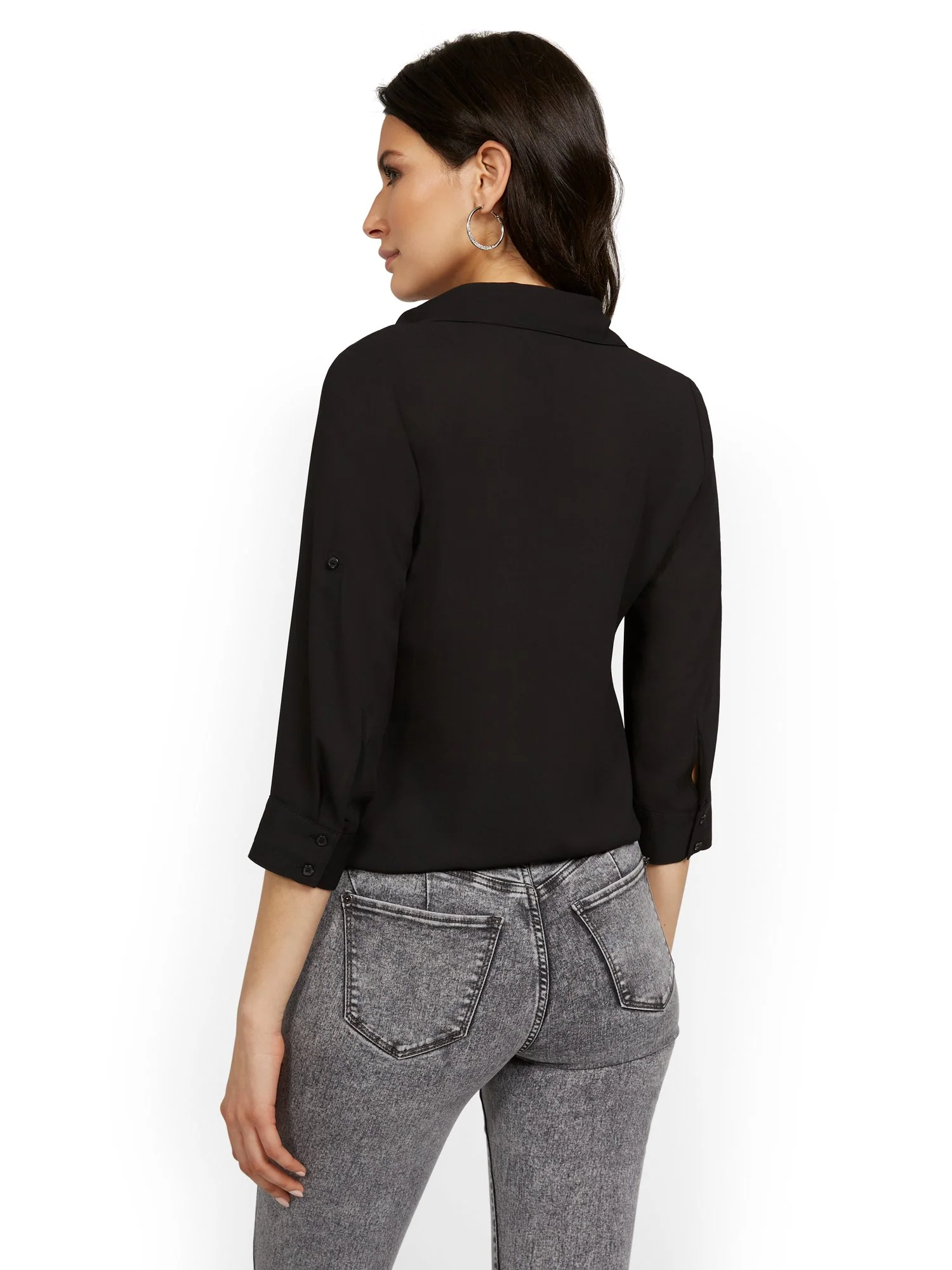 Tall Split-Neck Double Pocket Top - Image 3