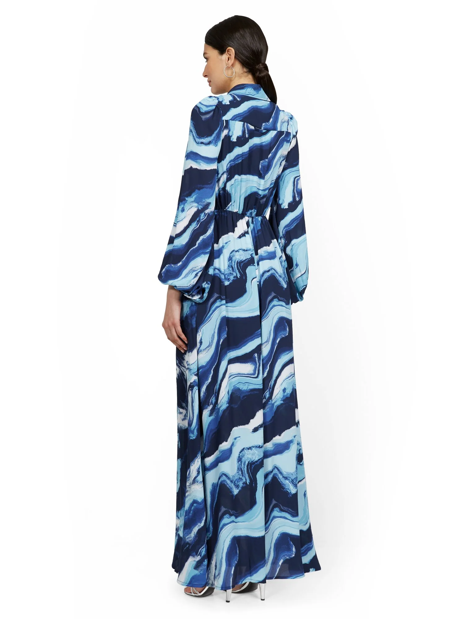 Tall Statement-Sleeve Twist-Front Maxi Shirtdress - Image 3