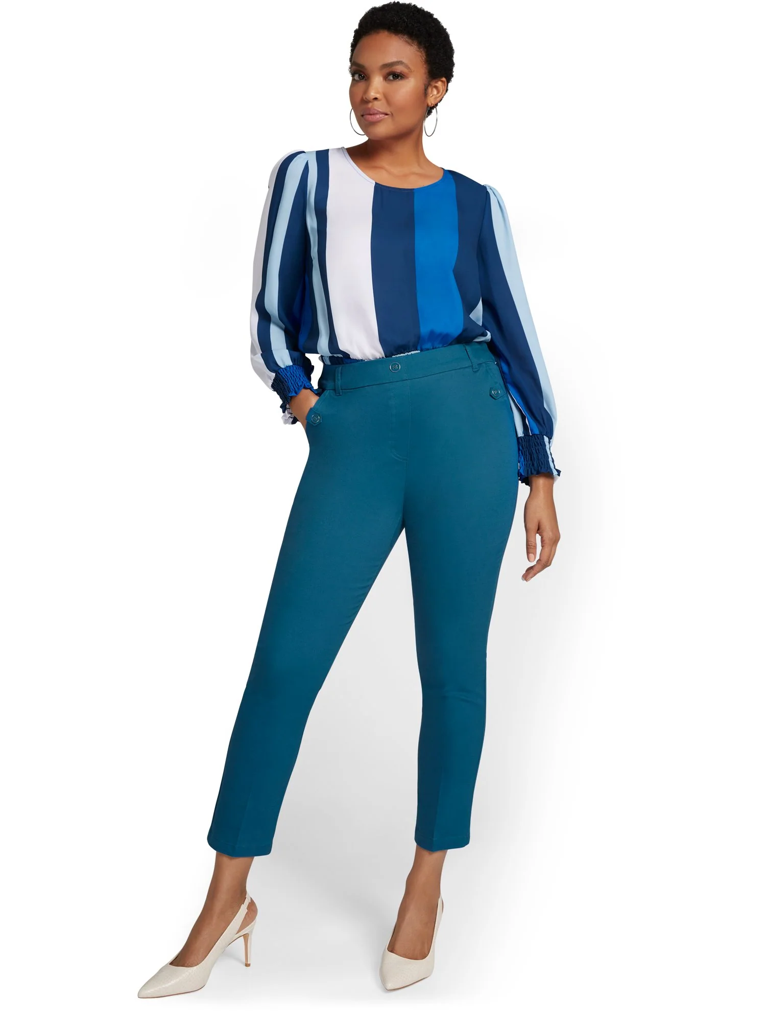 Tall Straight-Leg Button-Waist Ankle Pant - NY&Chic Collection - Image 18