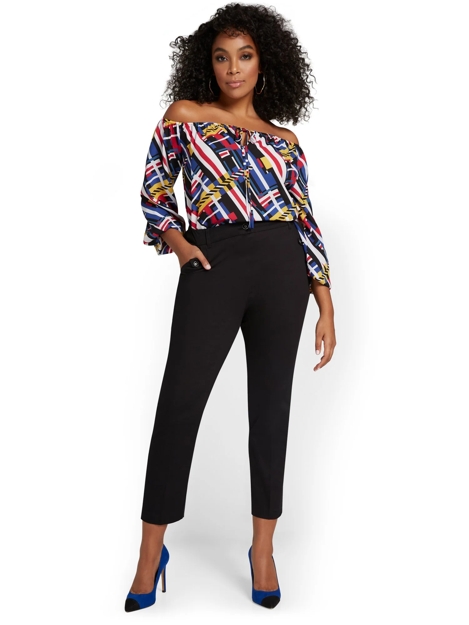Tall Straight-Leg Button-Waist Ankle Pant - NY&Chic Collection - Image 5