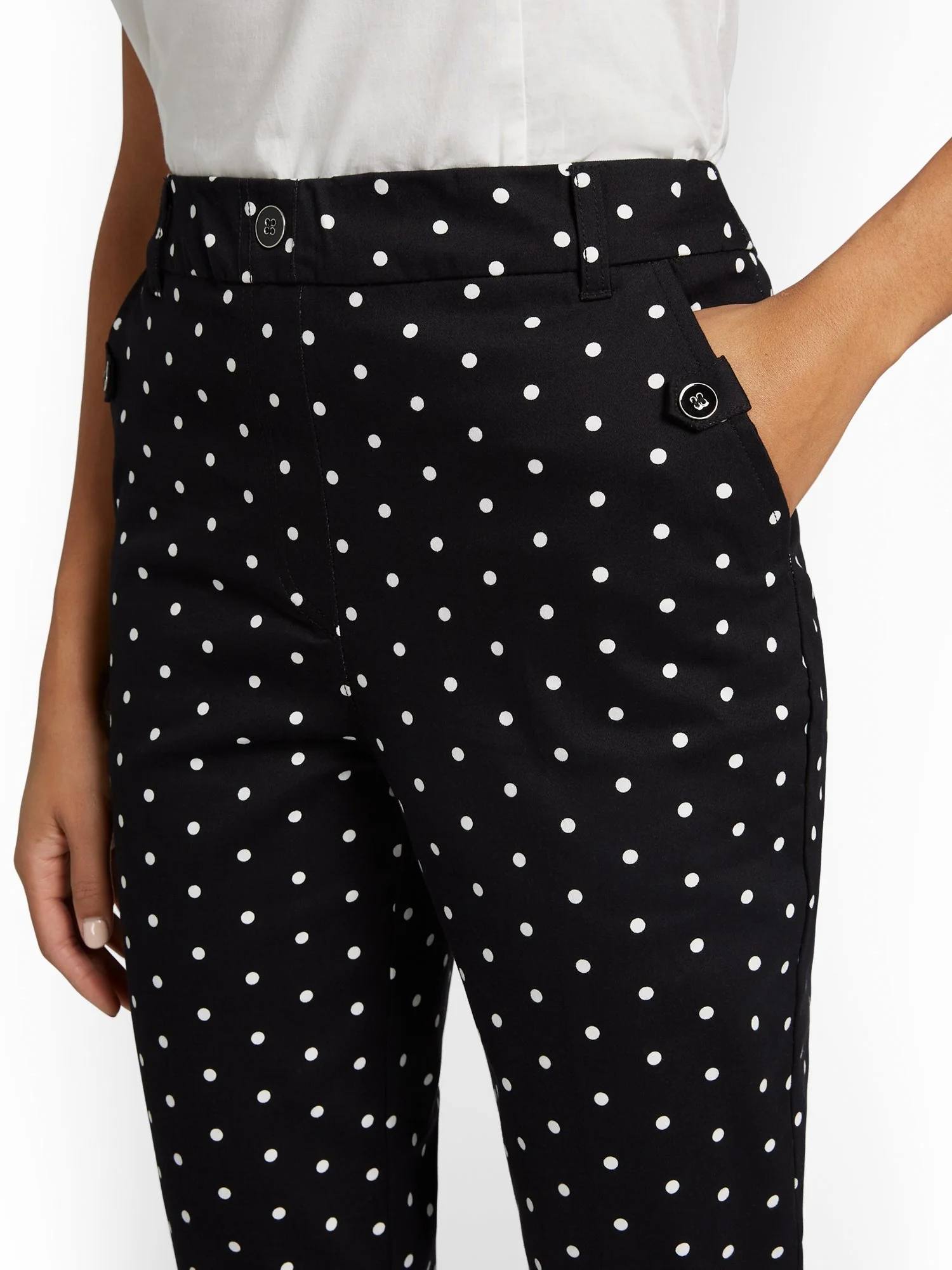 Tall Straight-Leg High-Waisted Polka-Dot Ankle Pant - NY&Chic Collection - Image 6
