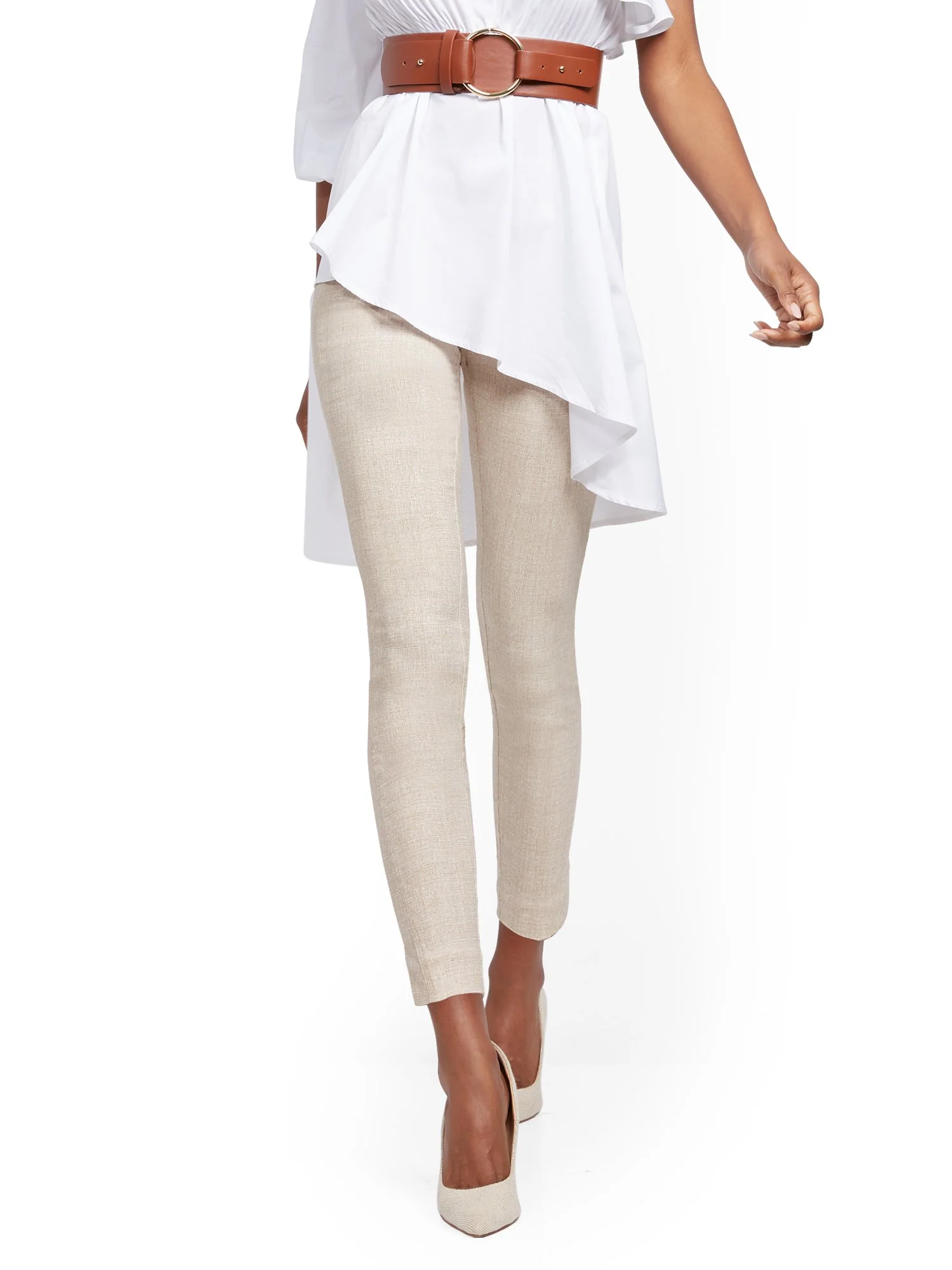 Tall Whitney High-Waisted Pull-On Ankle Pant - Tan