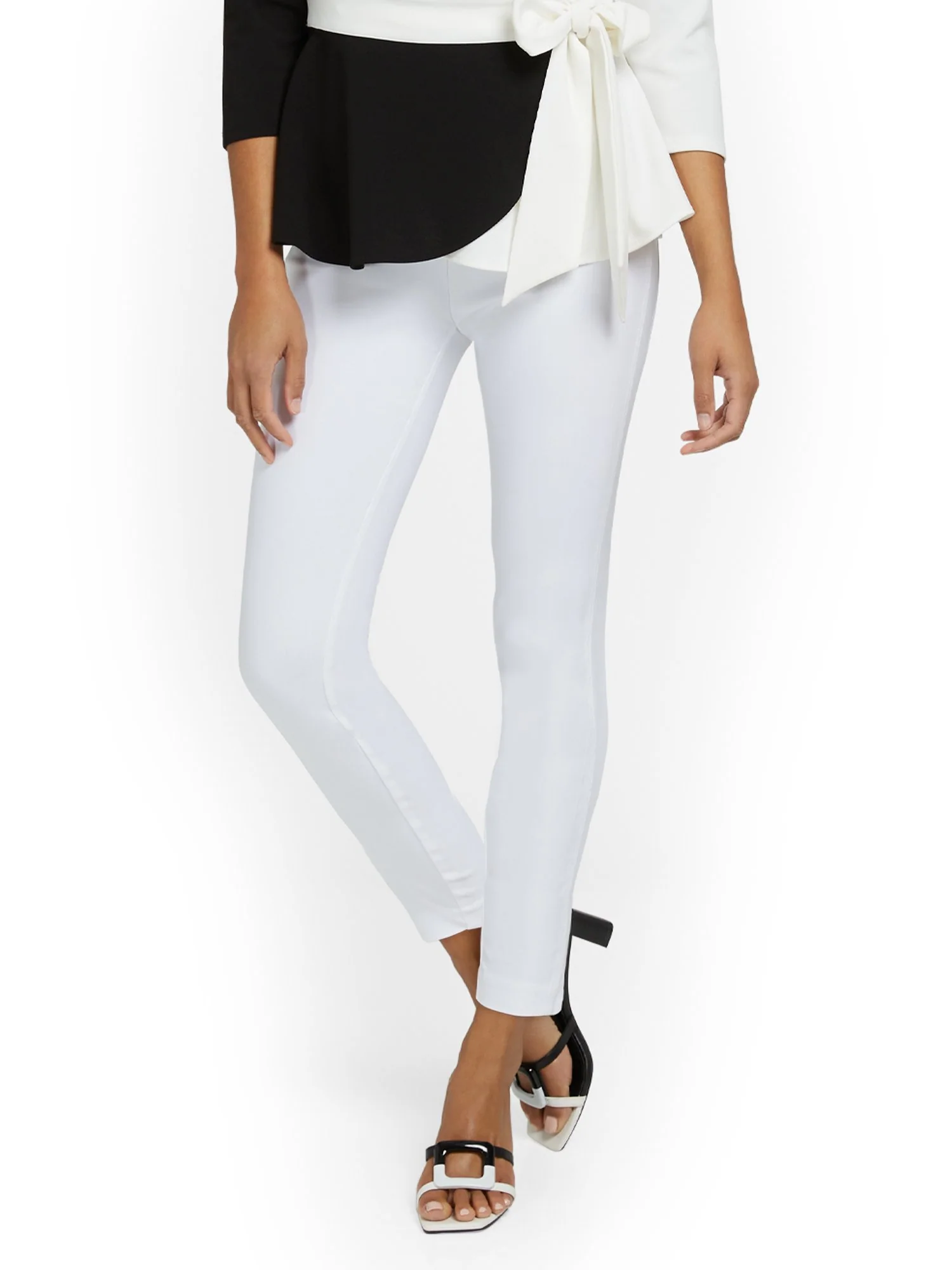 Tall Whitney High-Waisted Pull-On Slim-Leg Ankle Pant - Optic White - Image 2