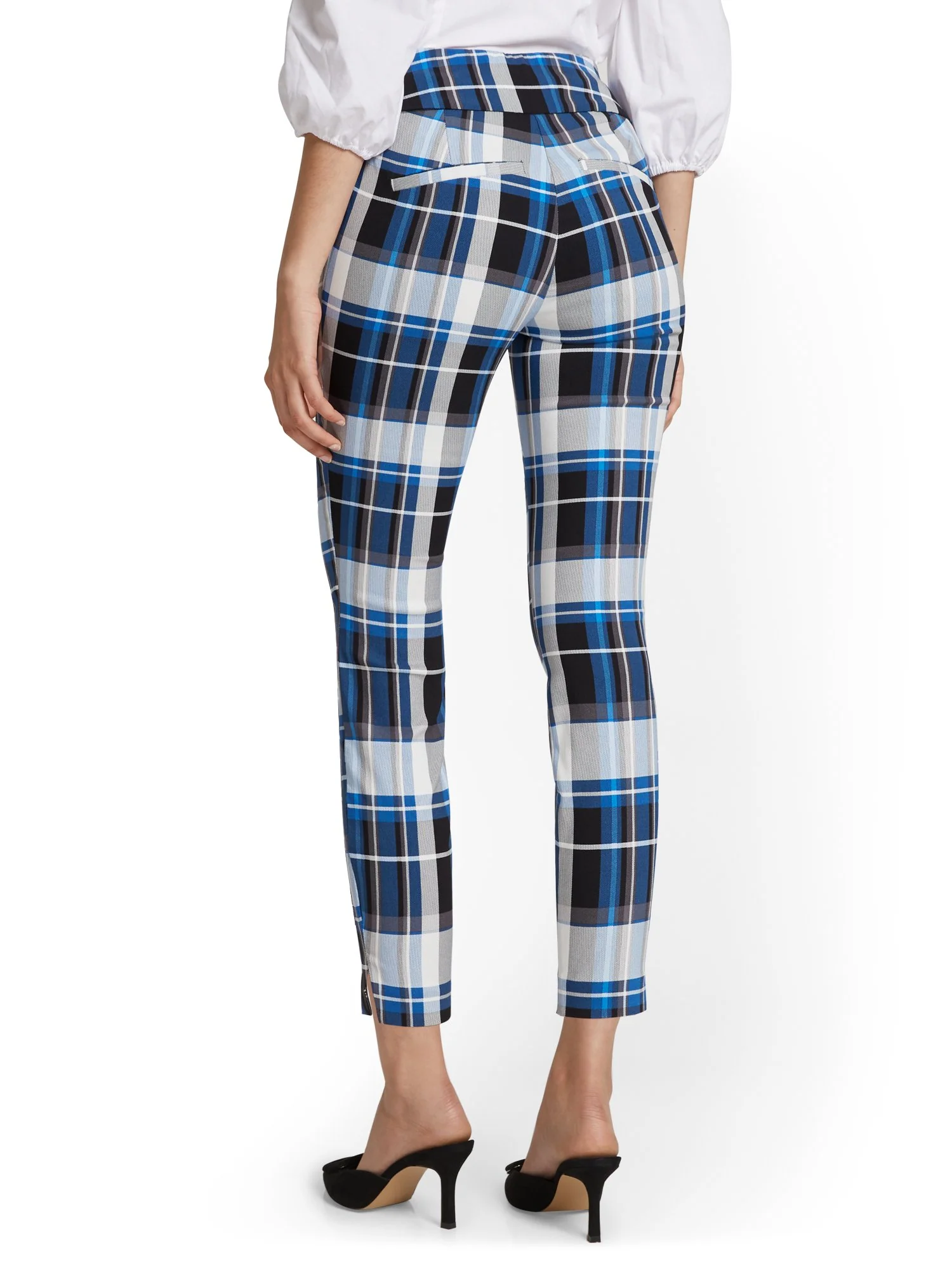Tall Whitney High-Waisted Pull-On Slim-Leg Ankle Pant - Plaid - Image 3